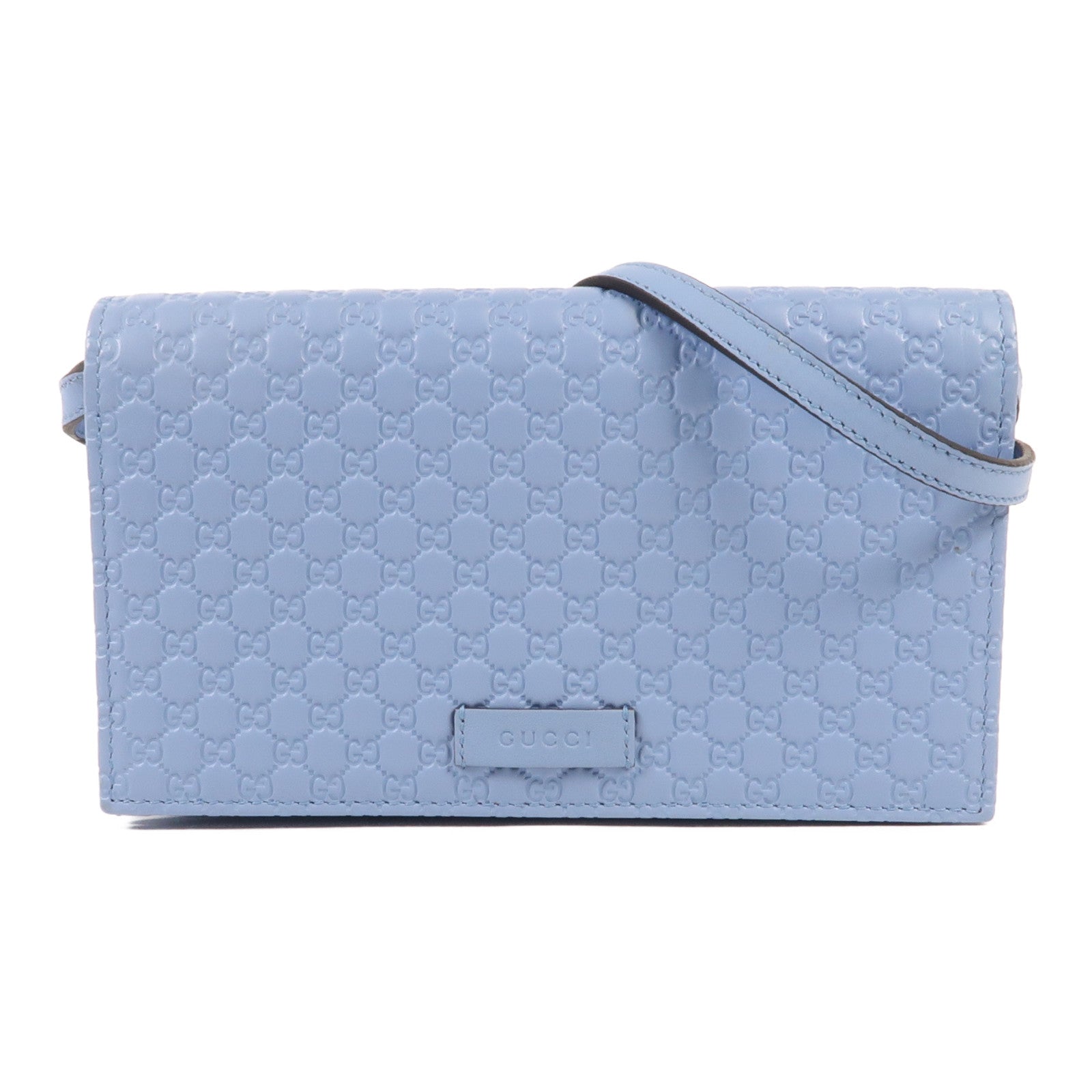 GUCCI Guccissima皮革Shoulder Wallet銀扣肩背袋