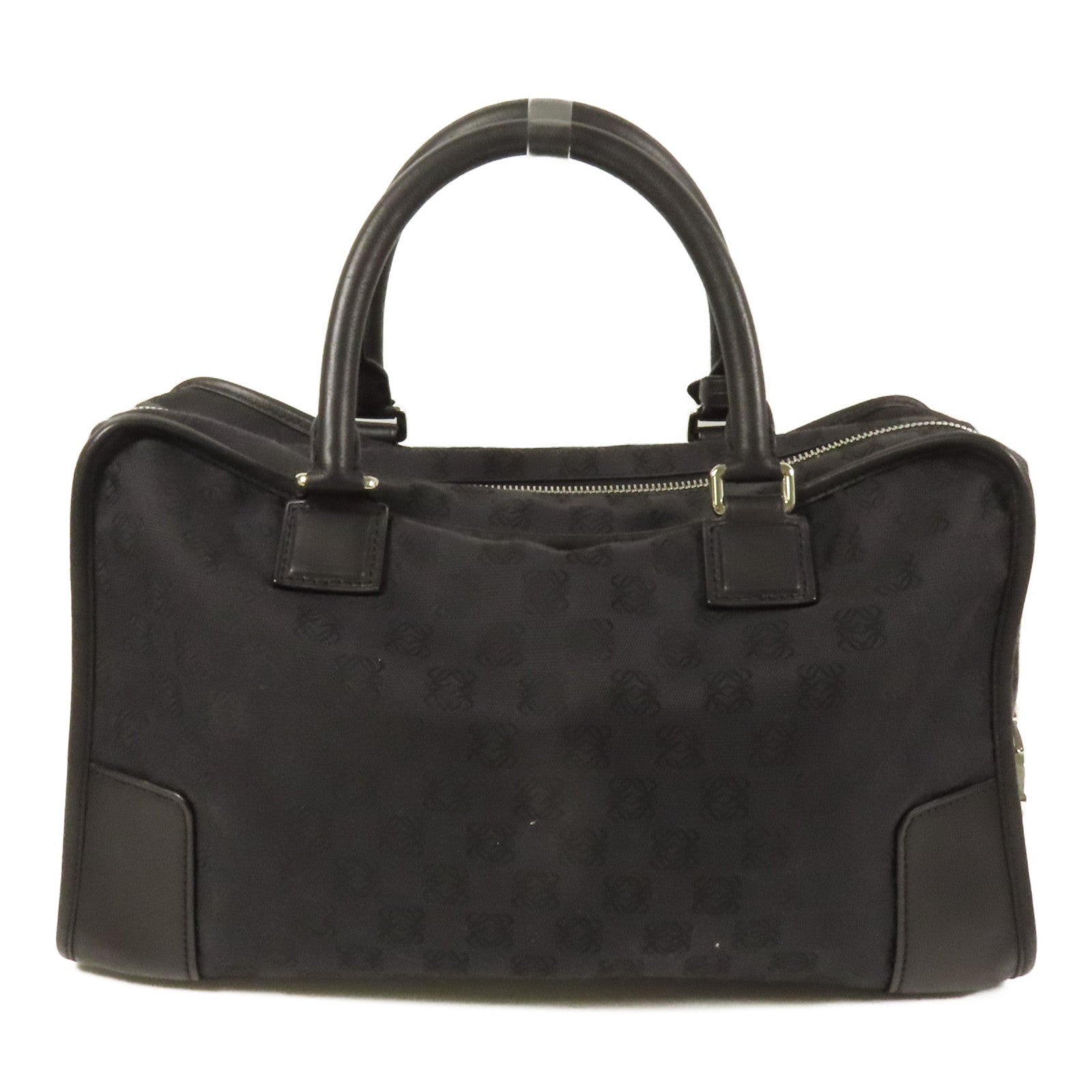 LOEWE 帆布Amazona銀扣手挽袋