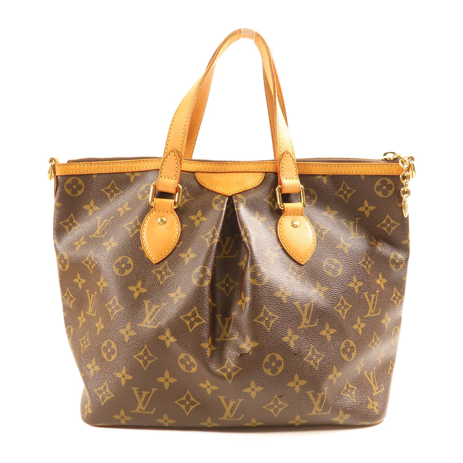 LOUIS VUITTON LV GHW Palermo PM 2 Way Shoulder Bag M40145 Monogram Brown