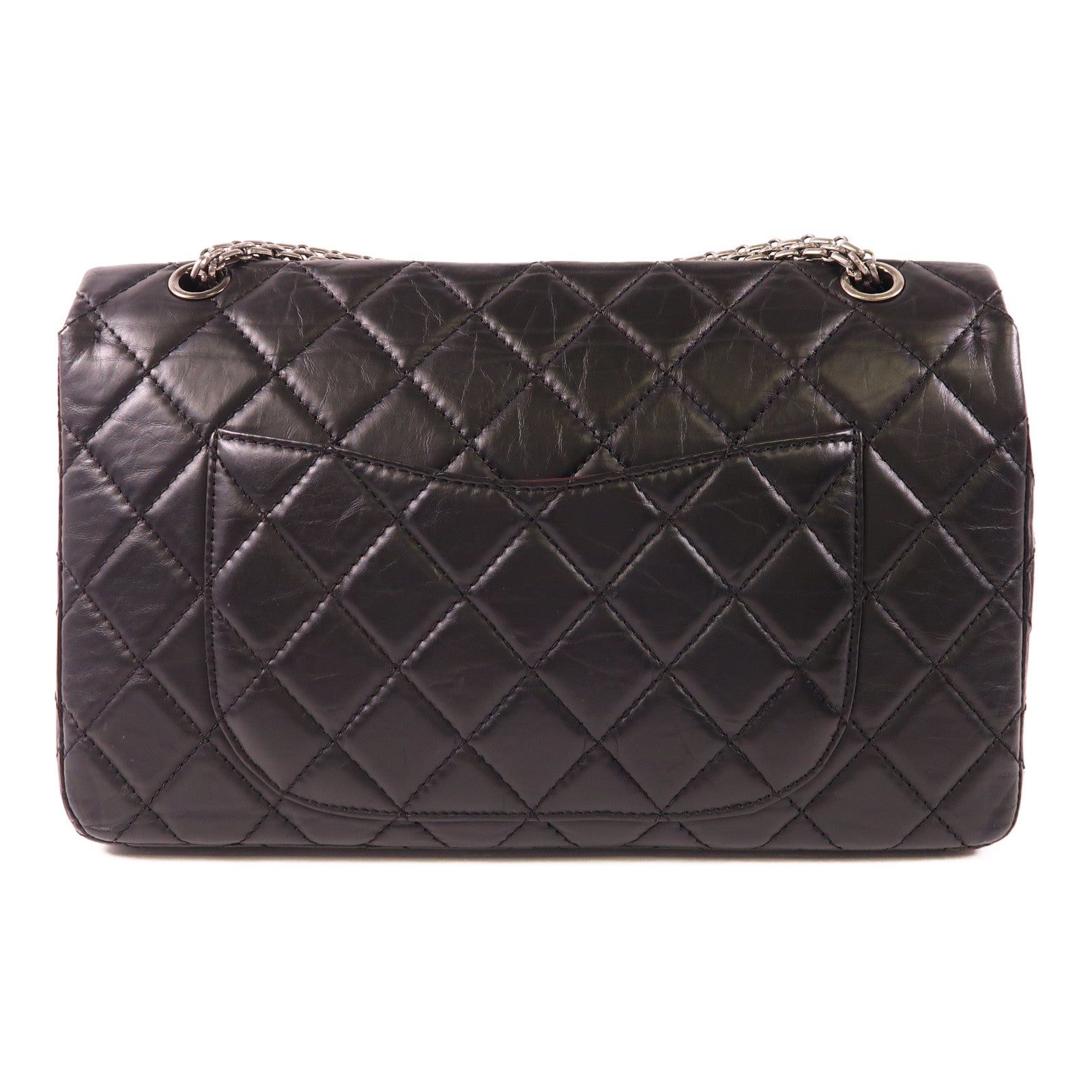 CHANEL 【激減優惠】牛皮皮革2.55 Jumbo銀扣鏈帶肩背袋