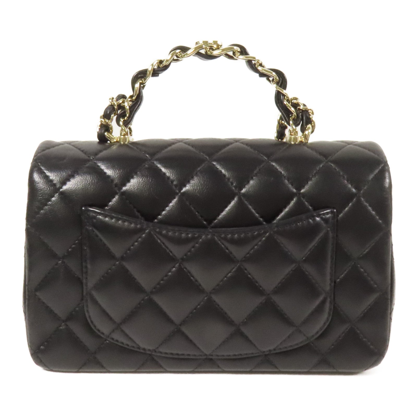 CHANEL 羊皮皮革23K Top Handle金扣手挽肩背兩用袋