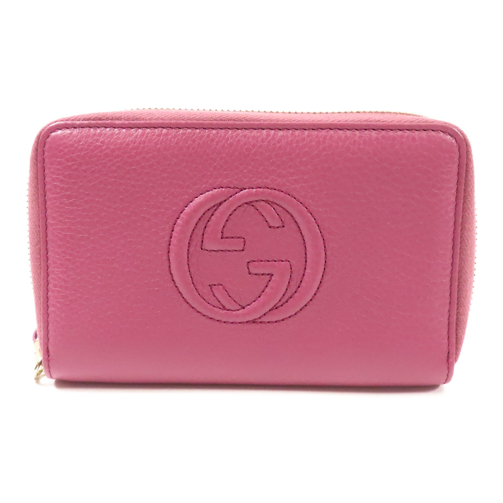 GUCCI GG GHW Wallet Calfskin Leather 354286 Purple