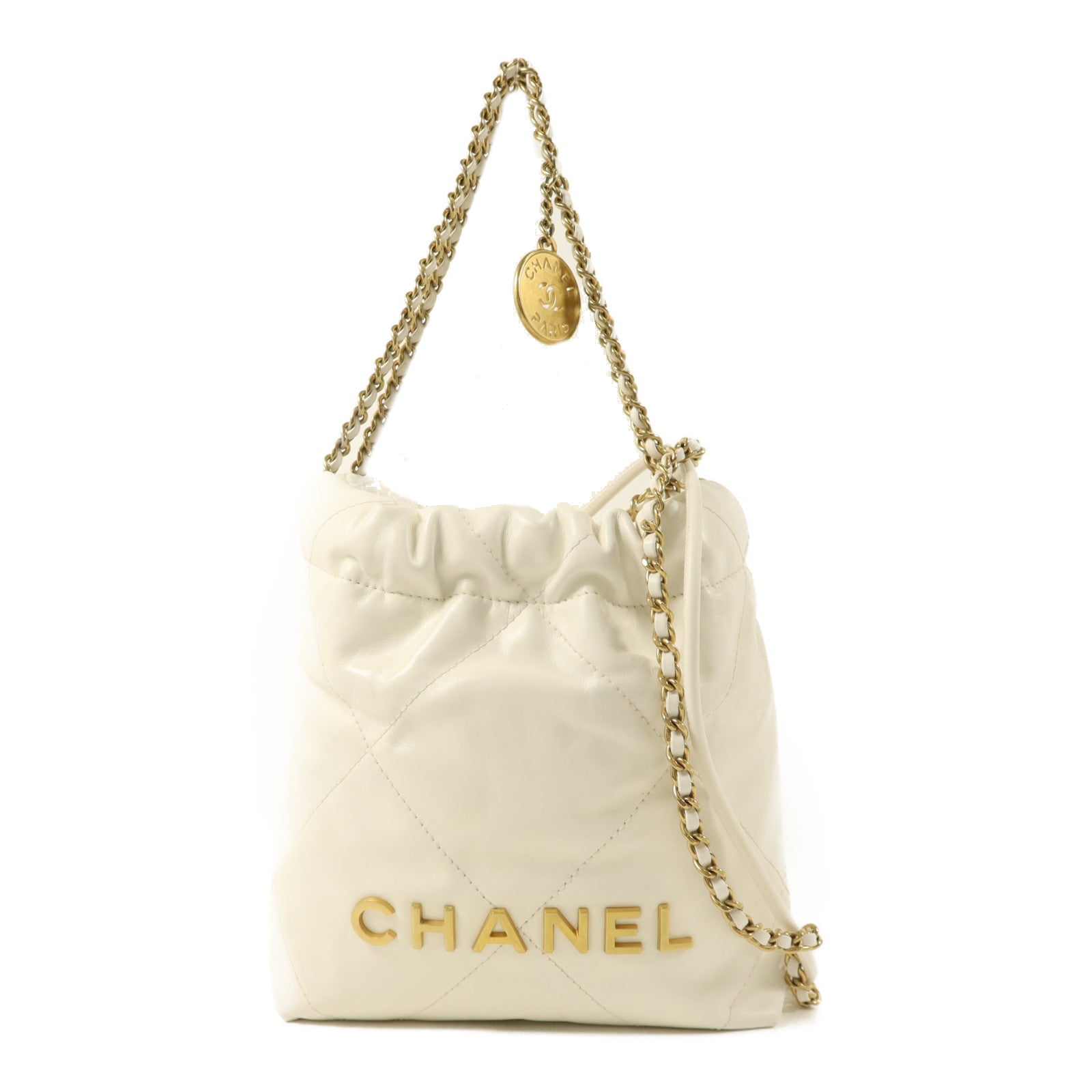 CHANEL 牛皮皮革Chanel 22 Mini金扣手挽肩背兩用袋