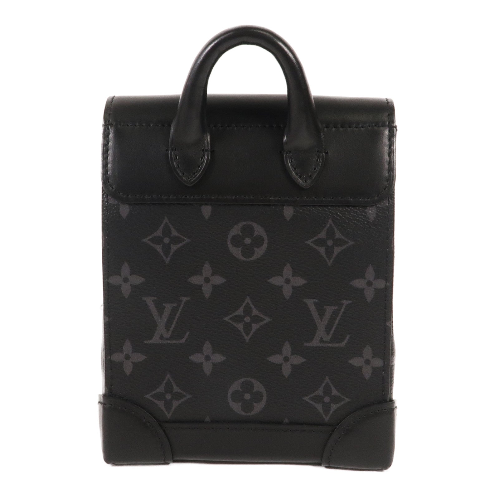 LOUIS VUITTON Monogram-Eclipse Nano Steamer銀扣肩背袋