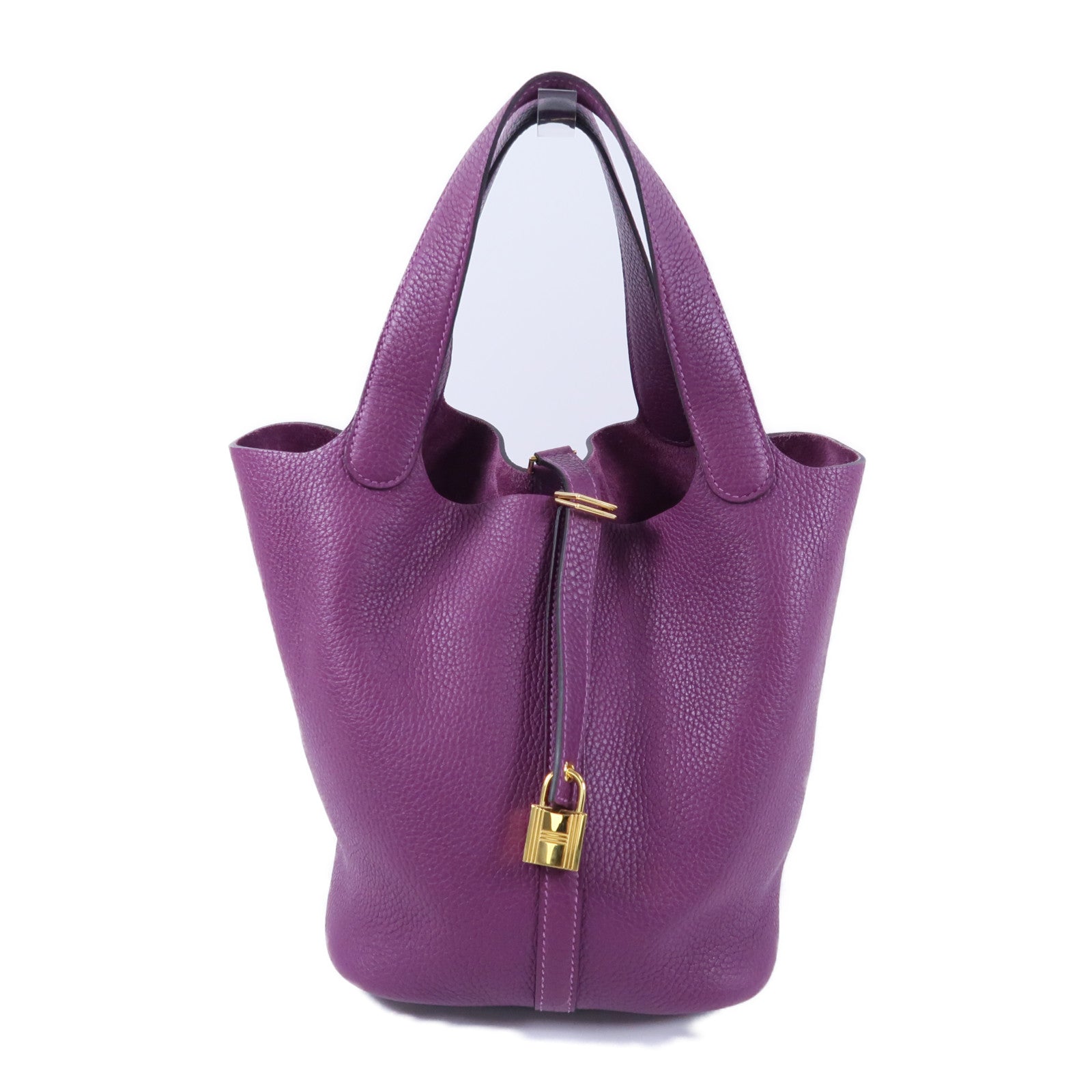 HERMES Clemence皮革Picotin MM扣手挽袋Anemone