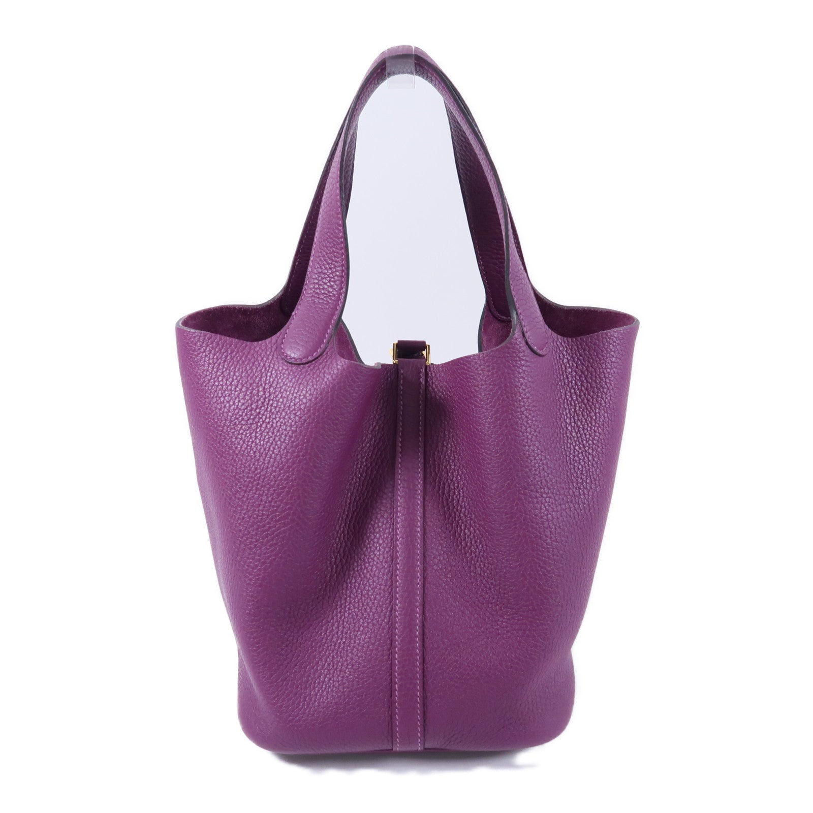 HERMES Clemence皮革Picotin MM扣手挽袋Anemone
