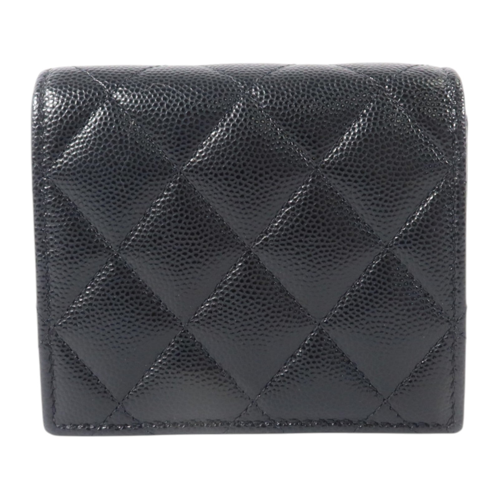 CHANEL 牛皮皮革Bifold Wallet金扣錢包