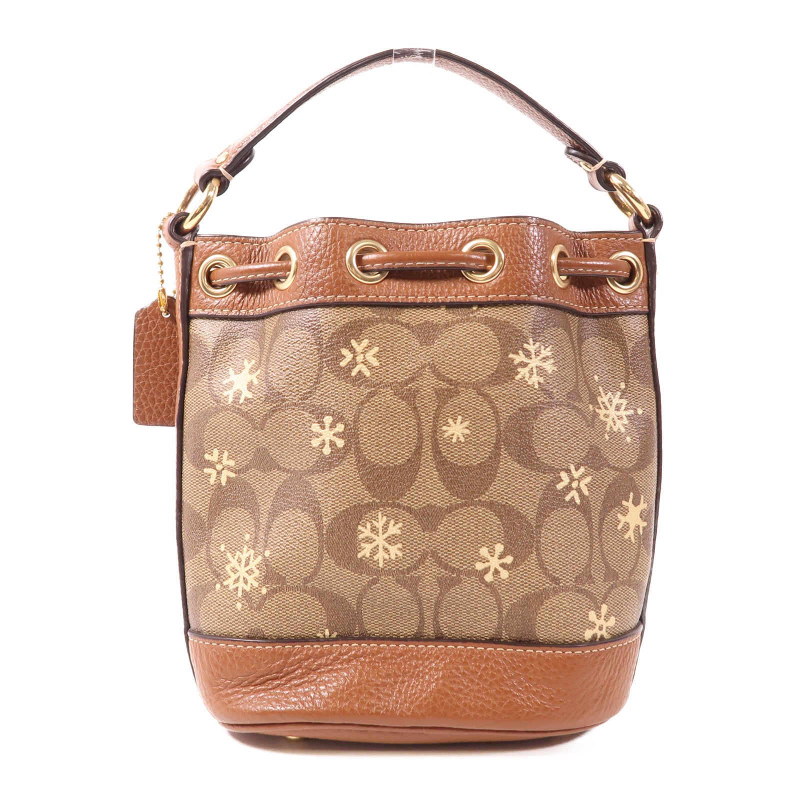 COACH 塗層帆布2 Way Shoulder金扣手挽肩背兩用袋