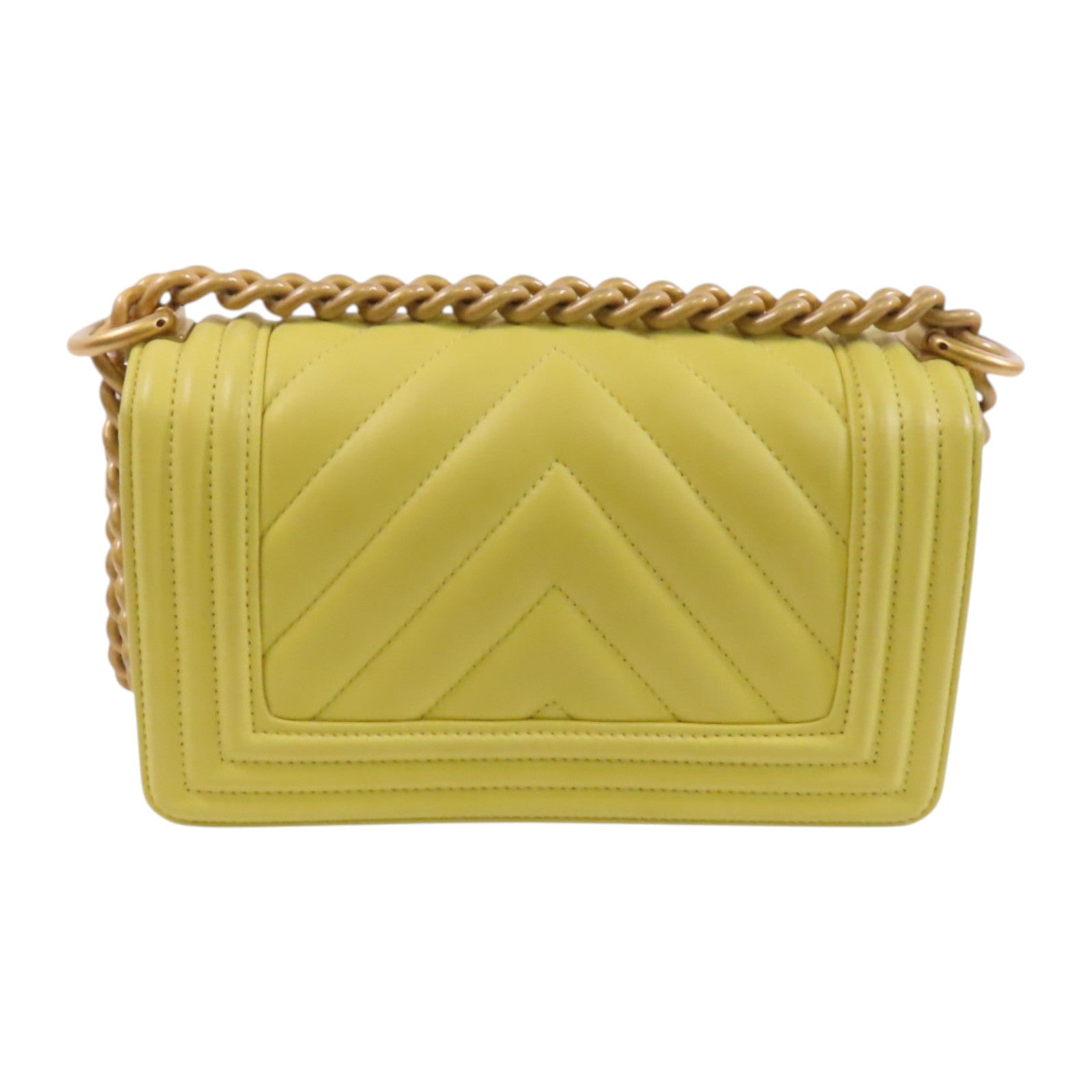 CHANEL 羊皮皮革Boy Chanel 20金扣鏈帶肩背袋