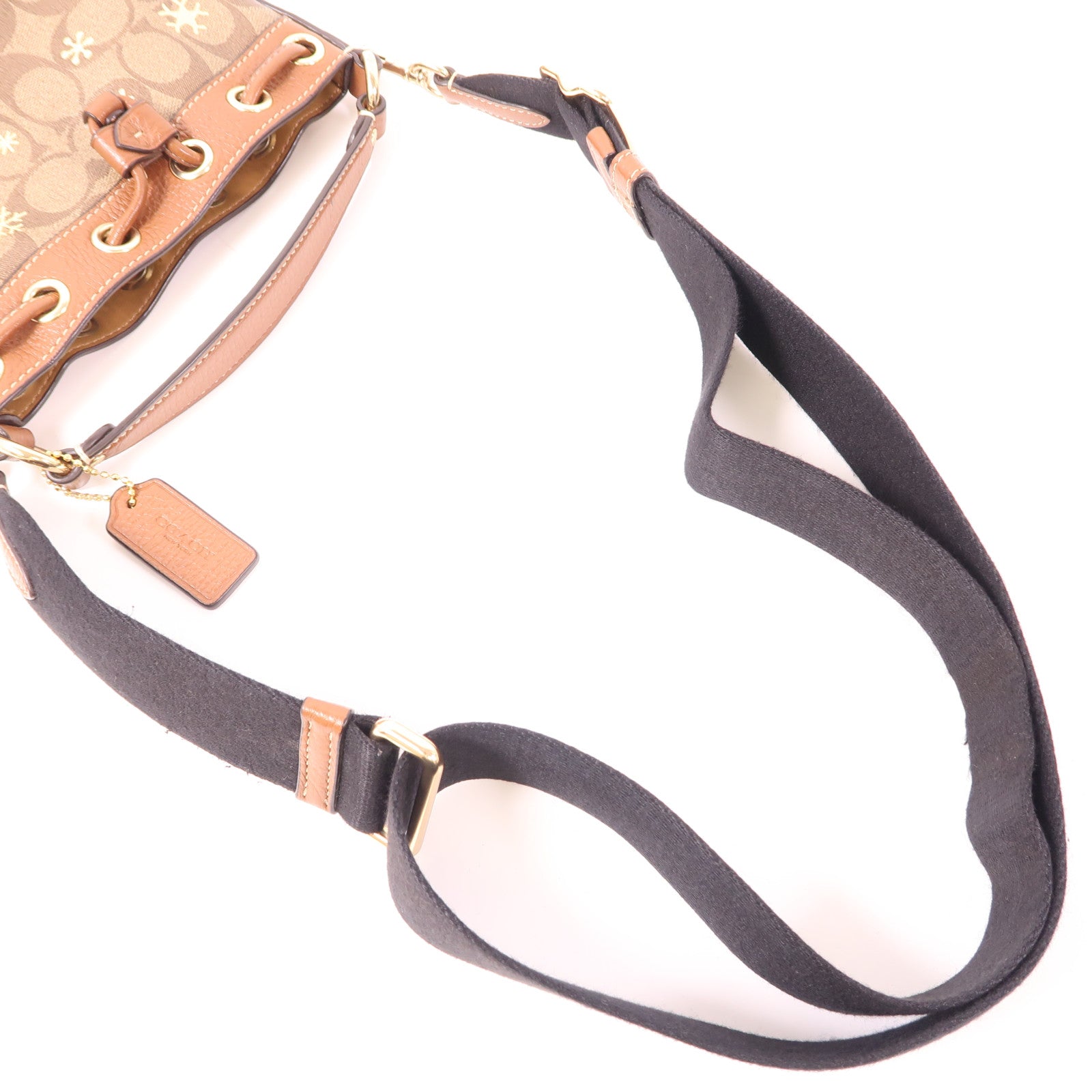 COACH 塗層帆布2 Way Shoulder金扣手挽肩背兩用袋