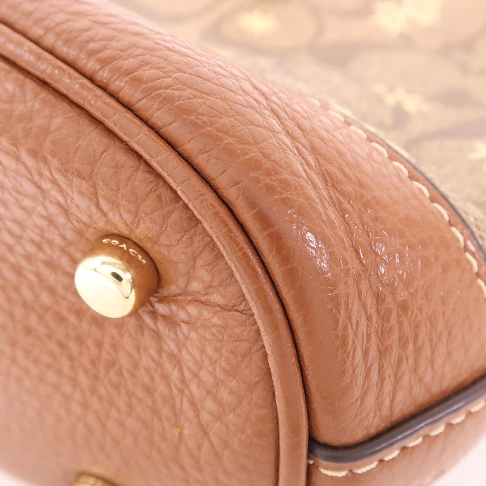 COACH 塗層帆布2 Way Shoulder金扣手挽肩背兩用袋