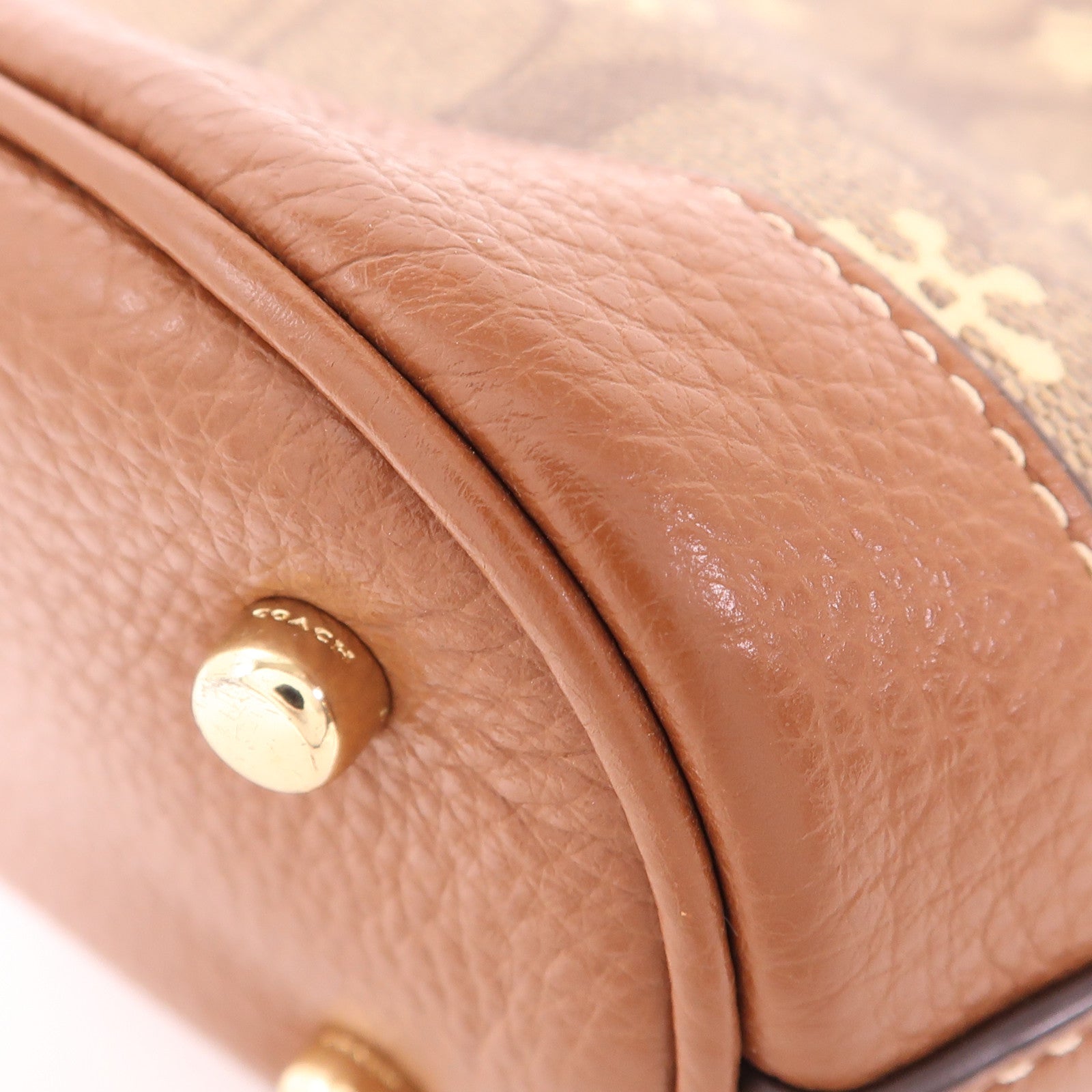 COACH 塗層帆布2 Way Shoulder金扣手挽肩背兩用袋