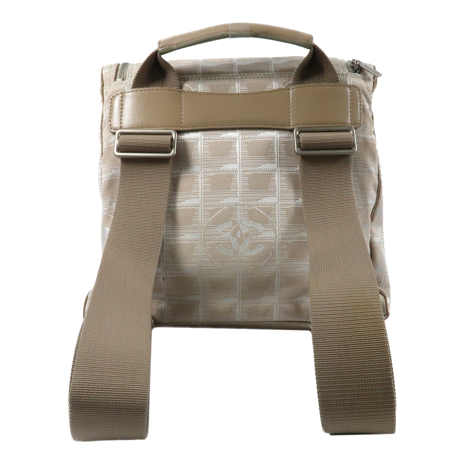 CHANEL 帆布New Travel Line Backpack銀扣背包