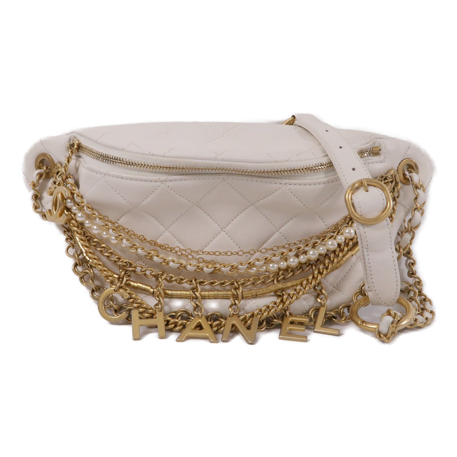 CHANEL 牛皮皮革All About Chains Waist Bag腰包