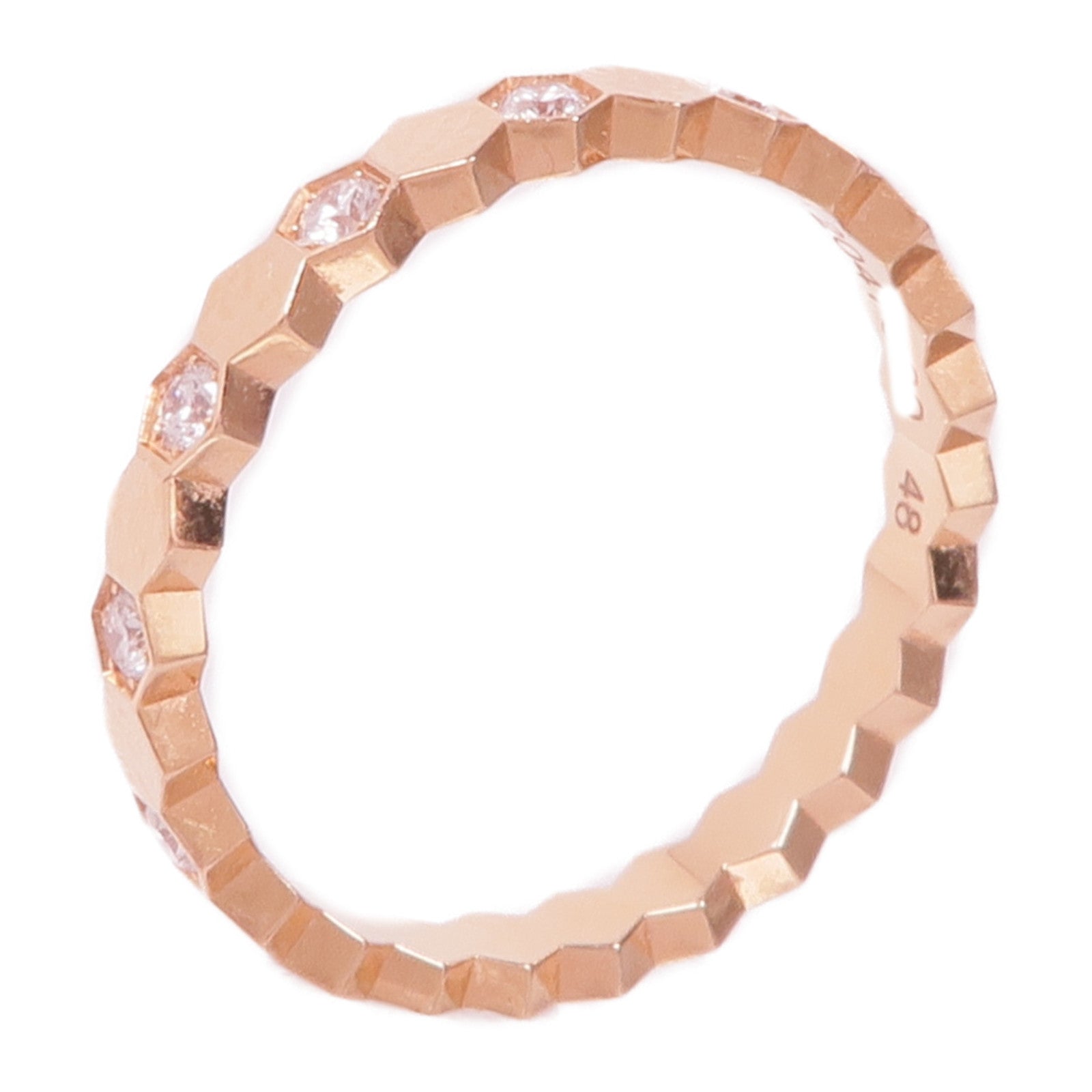 Chaumet 18K玫瑰金Bee My Love Ring鑽石戒指Chaumet#48/US#4.5