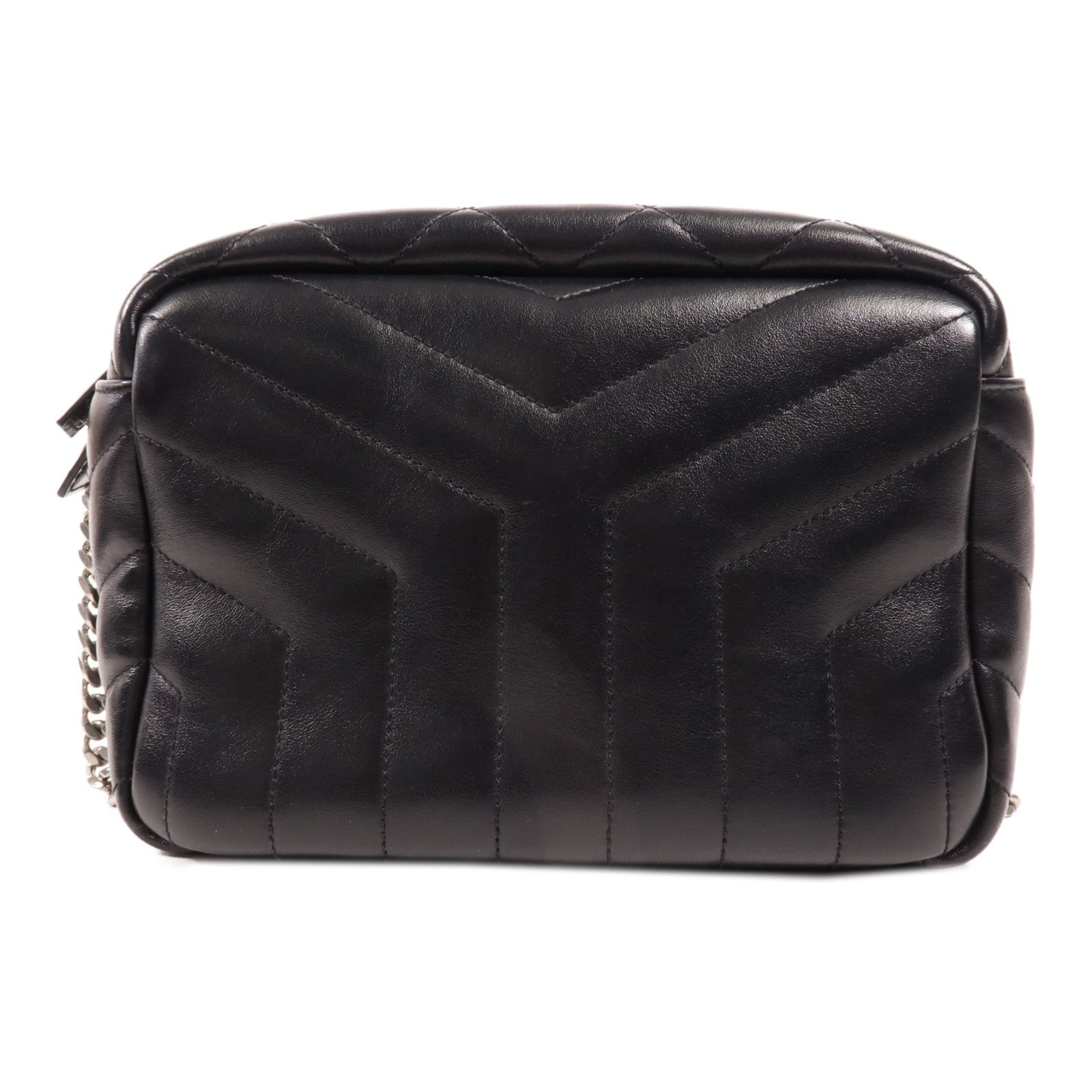 SAINT LAURENT 牛皮皮革Loulou Bag銀扣肩背袋