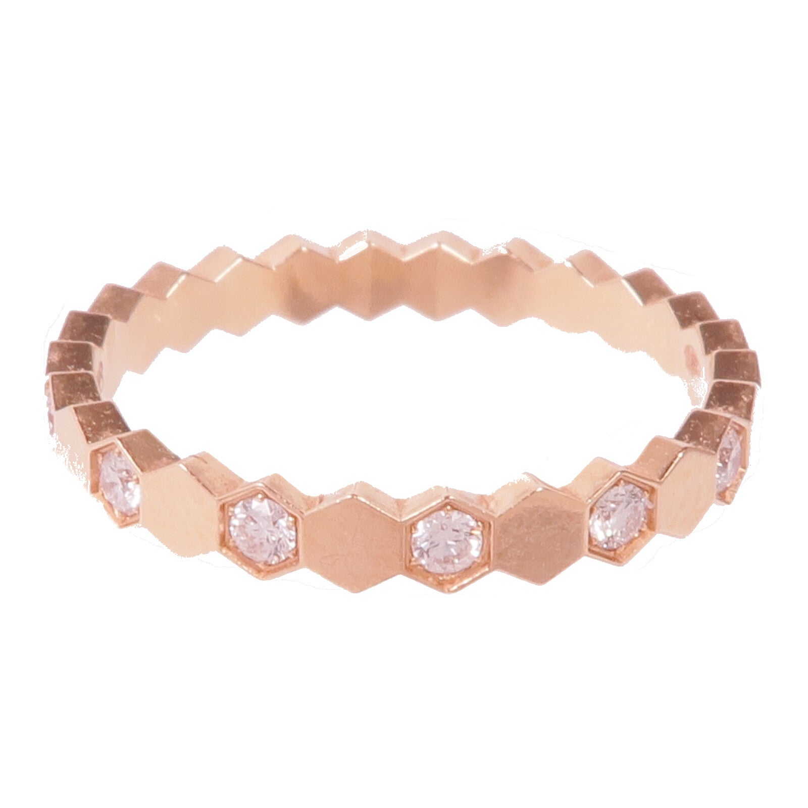 Chaumet 18K玫瑰金Bee My Love Ring鑽石戒指Chaumet#48/US#4.5