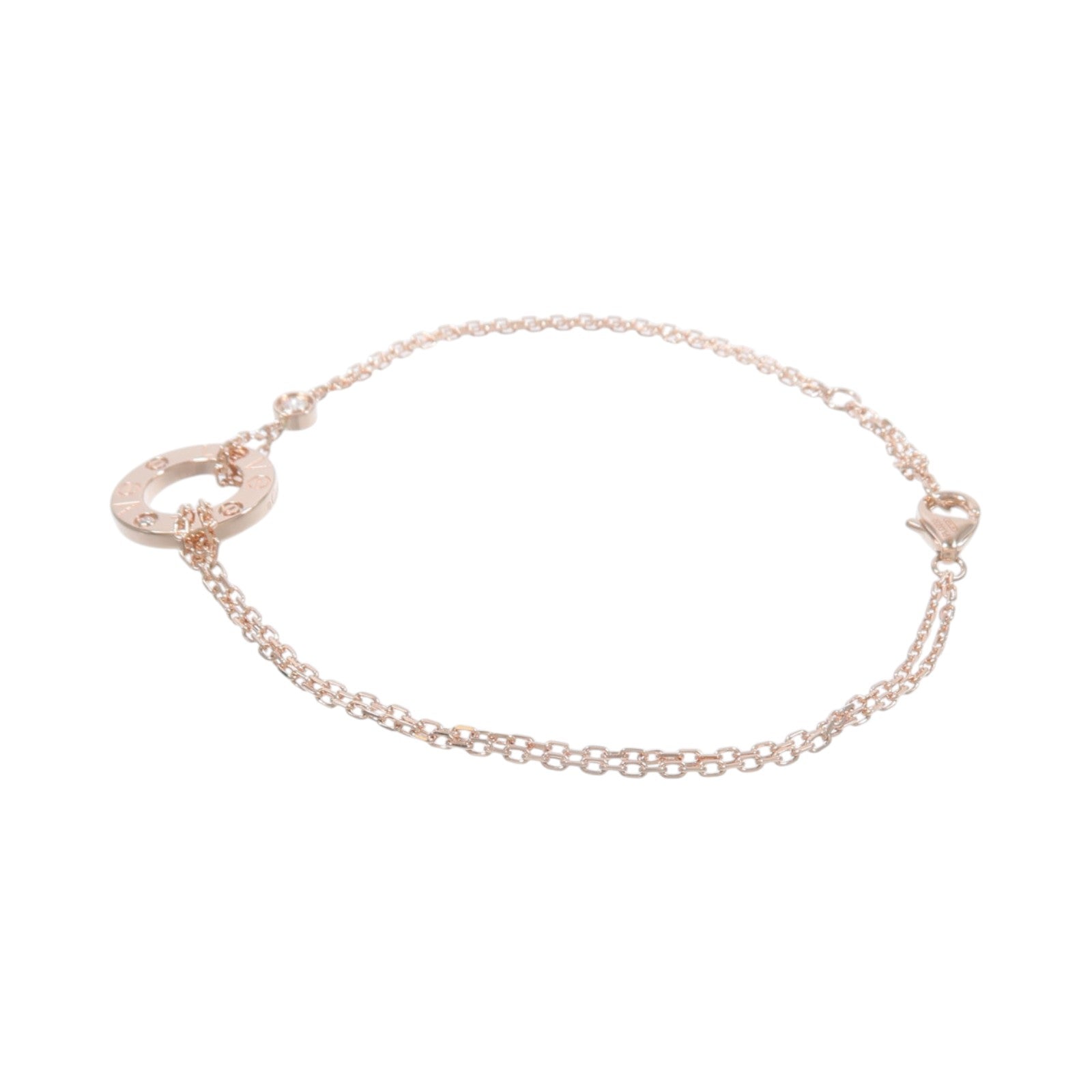 CARTIER 18K玫瑰金Love Bracelet鑽石手鏈