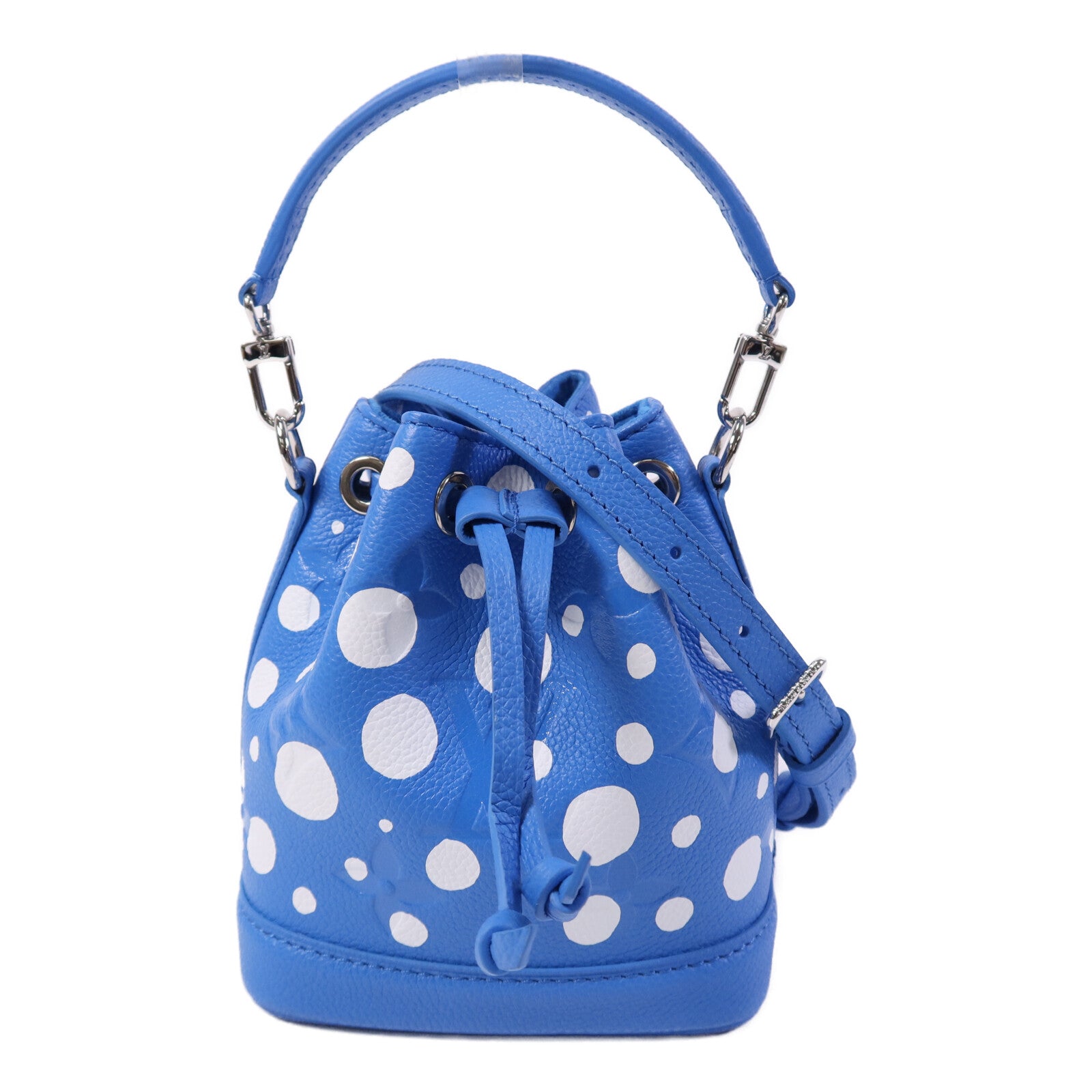 LOUIS VUITTON Monogram Empreinte Nano Noe x Yayoi Kusama銀扣手挽肩背兩用袋