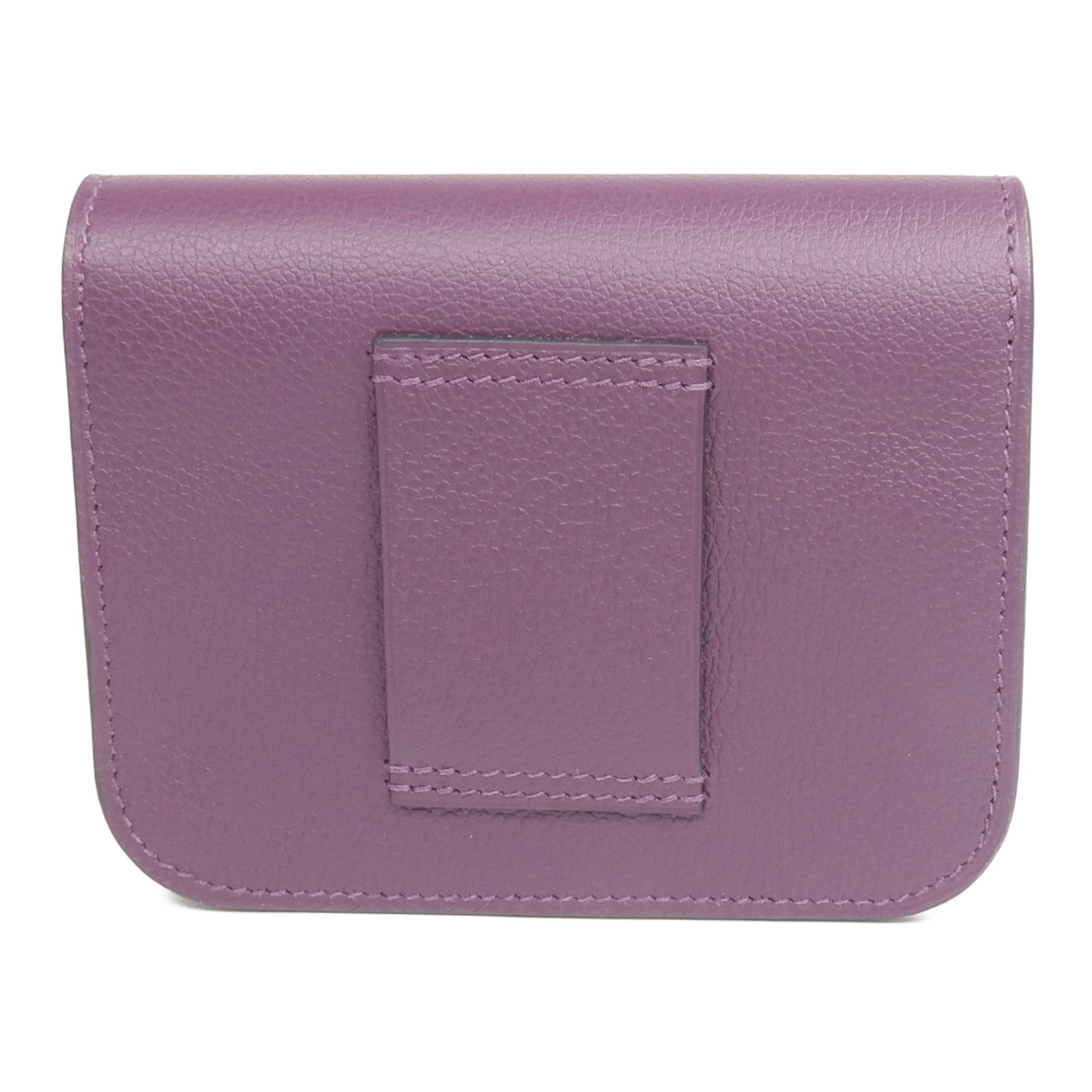 HERMES 【激減優惠】Evercolor皮革Constance Slim金扣錢包Cassis/Bleu Royal