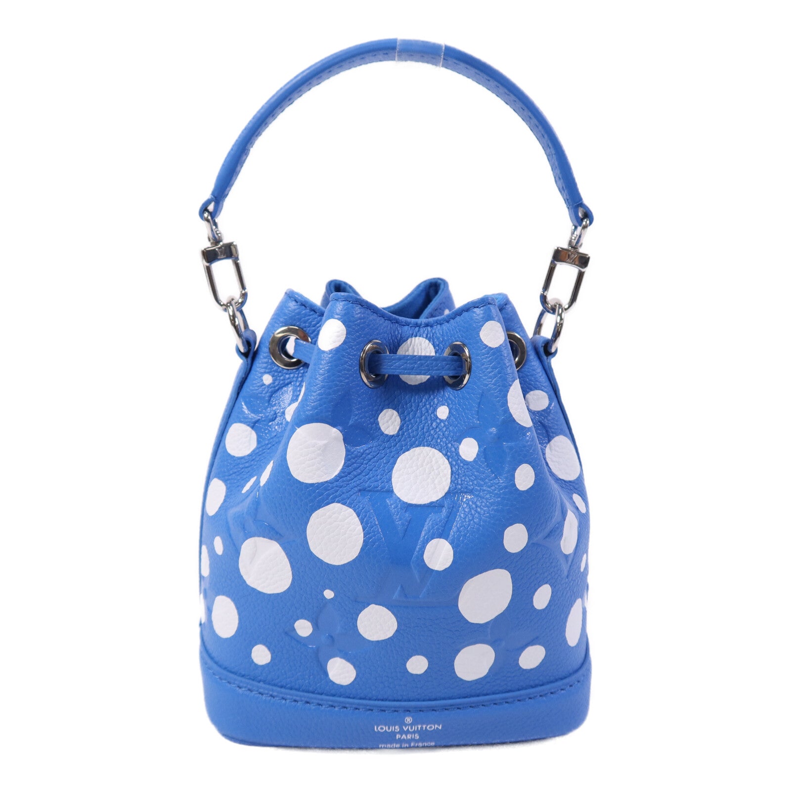 LOUIS VUITTON Monogram Empreinte Nano Noe x Yayoi Kusama銀扣手挽肩背兩用袋