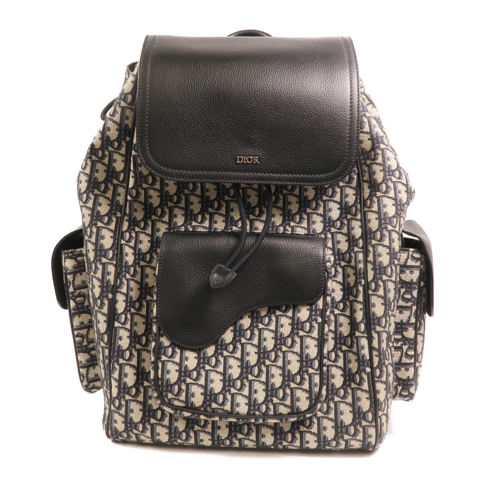 Dior 帆布Saddle Backpack銀扣背包