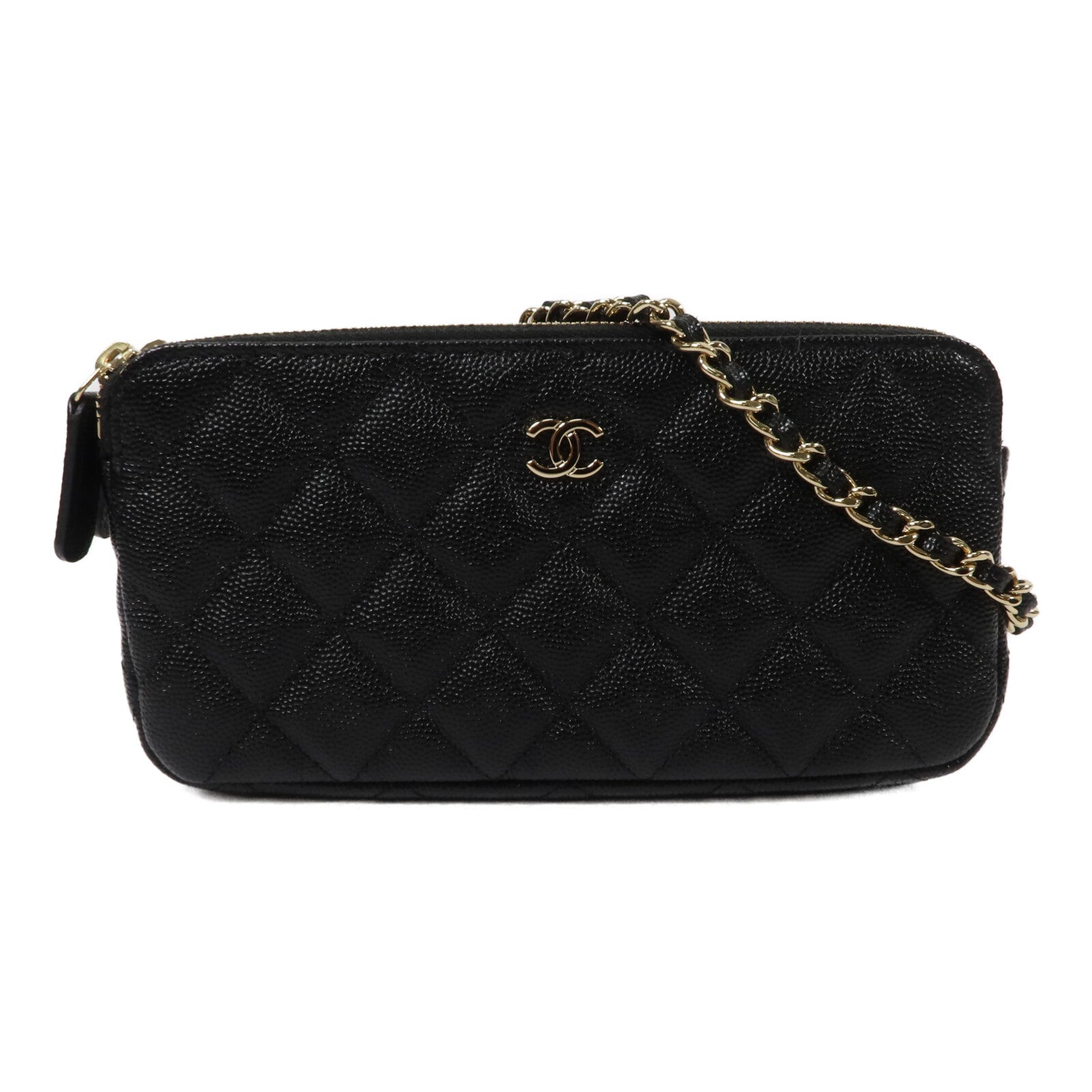 CHANEL 牛皮皮革Chain Shoulder鏈帶肩背袋