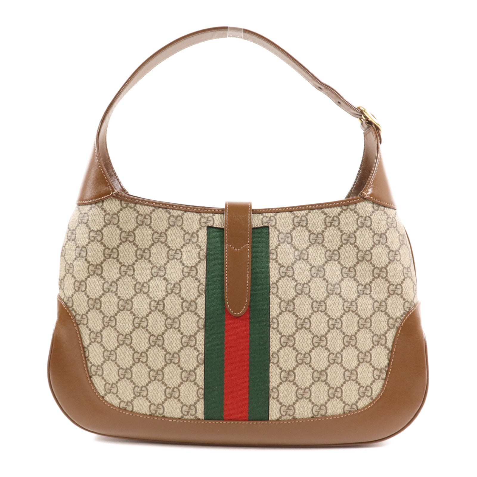 GUCCI 塗層帆布/牛皮皮革Jackie 1961 Medium金扣手挽肩背兩用袋