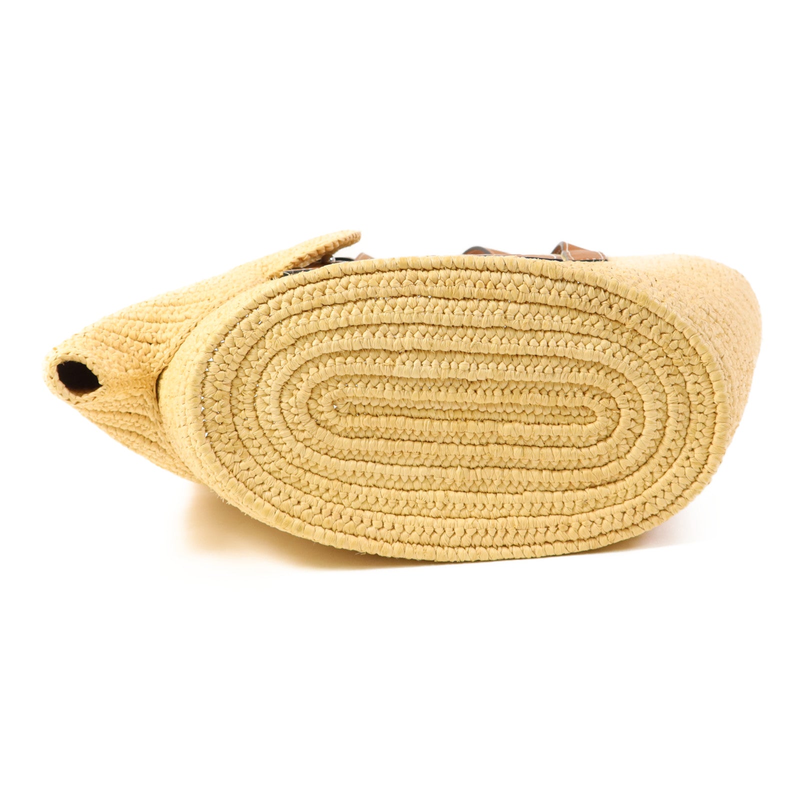 LOEWE 酒椰/牛皮皮革Small Elephant Basket Bag銀扣肩背袋/手挽袋