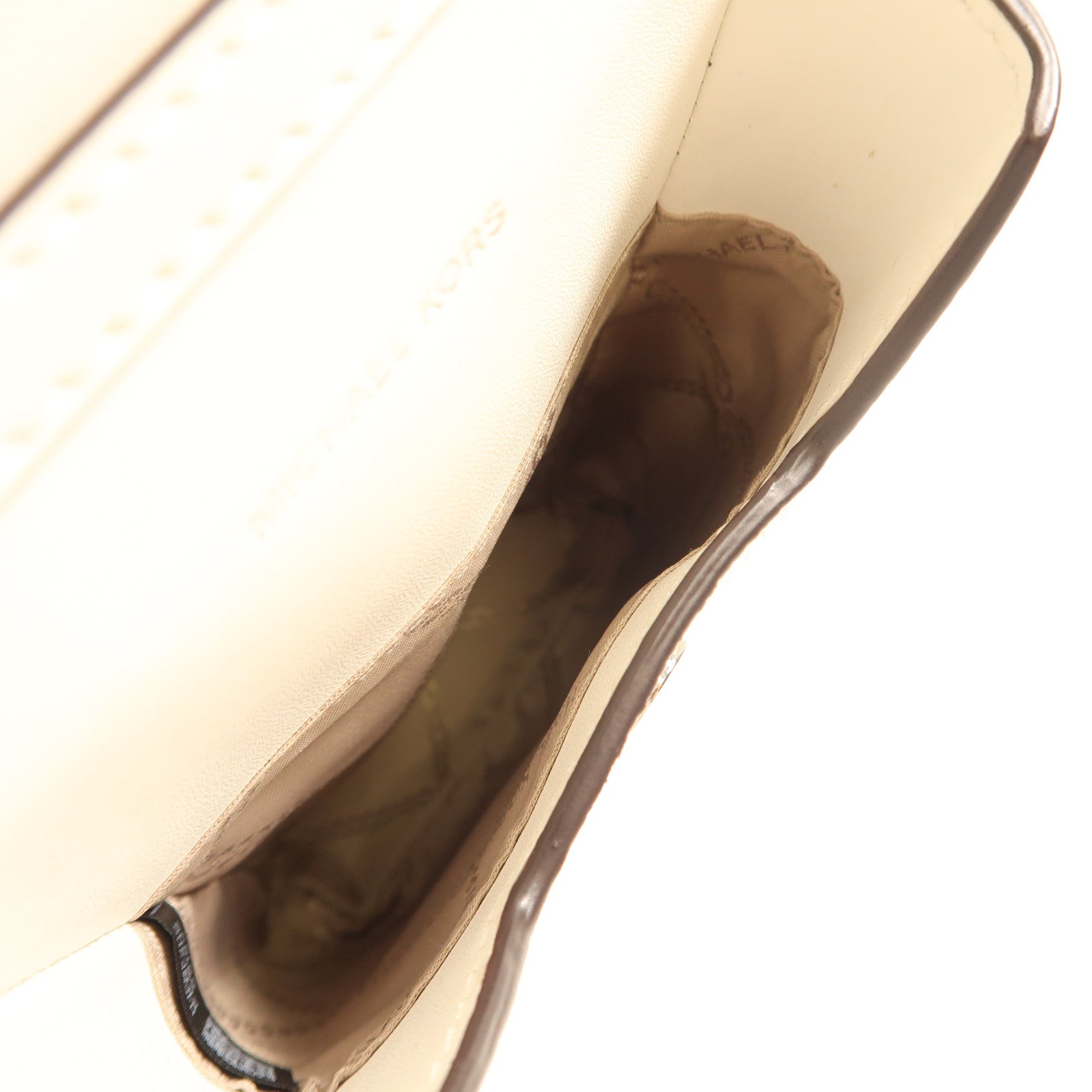 Michael Kors 牛皮皮革Jet Set Phone bag銀扣手挽肩背兩用袋白色