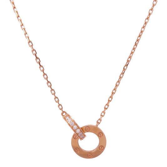 CARTIER 18K玫瑰金Love Pendant Necklace鑽石項鍊