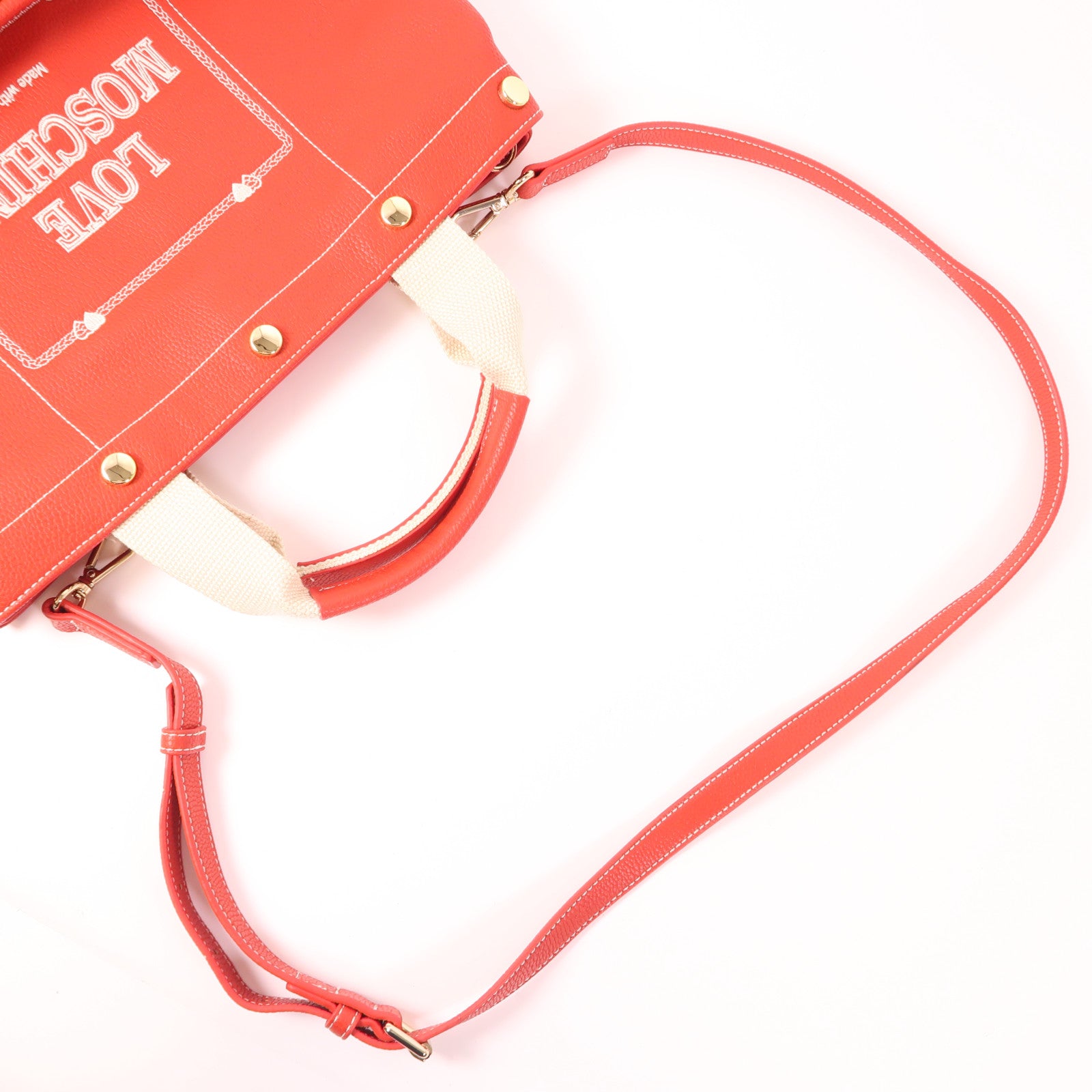 MOSCHINO 牛皮皮革2 Way Shoulder金扣手挽肩背兩用袋