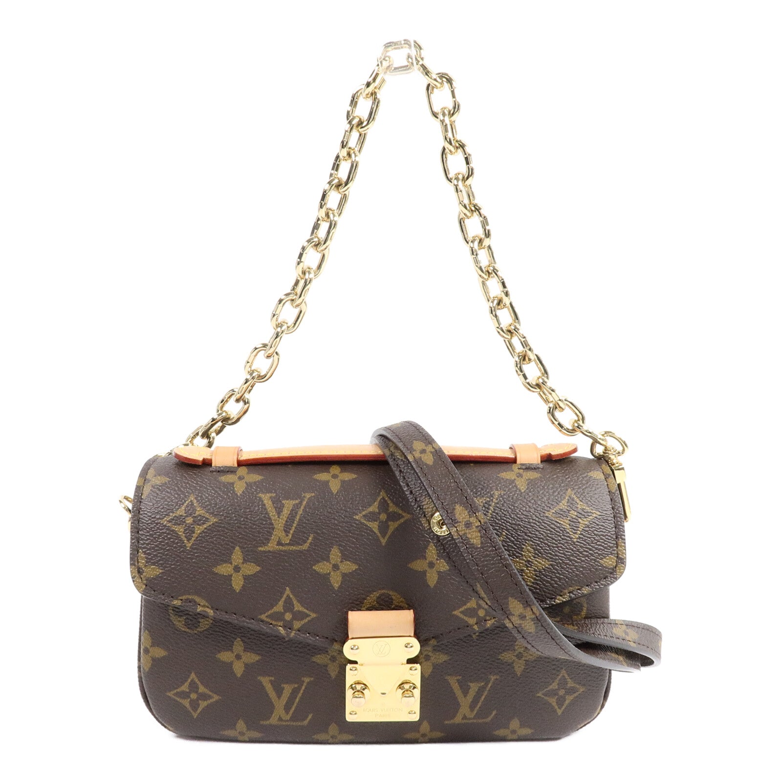 LOUIS VUITTON Monogram Pochette Metis East West金扣手挽肩背兩用袋
