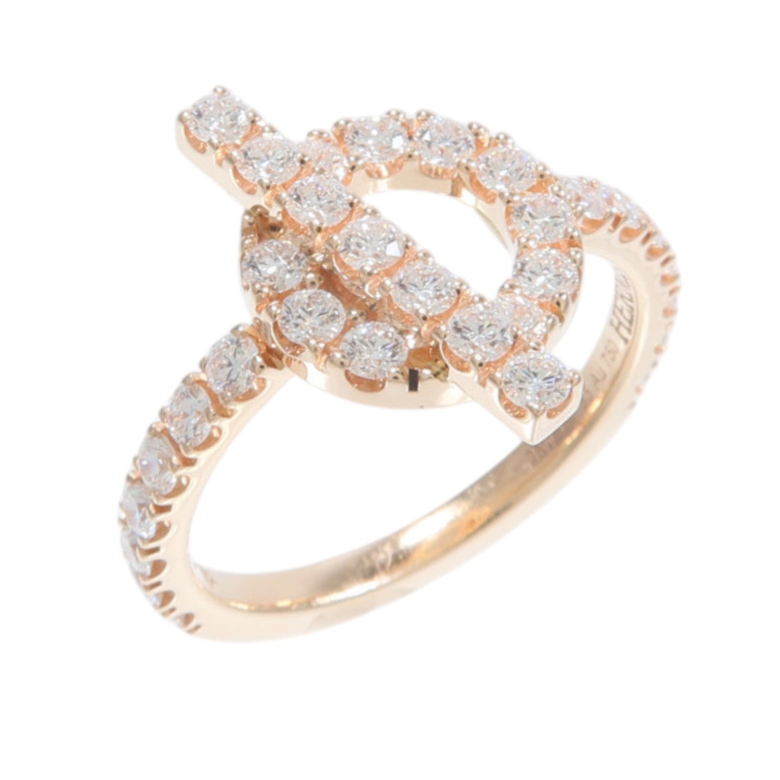HERMES 18K玫瑰金Finesse Ring鑽石戒指