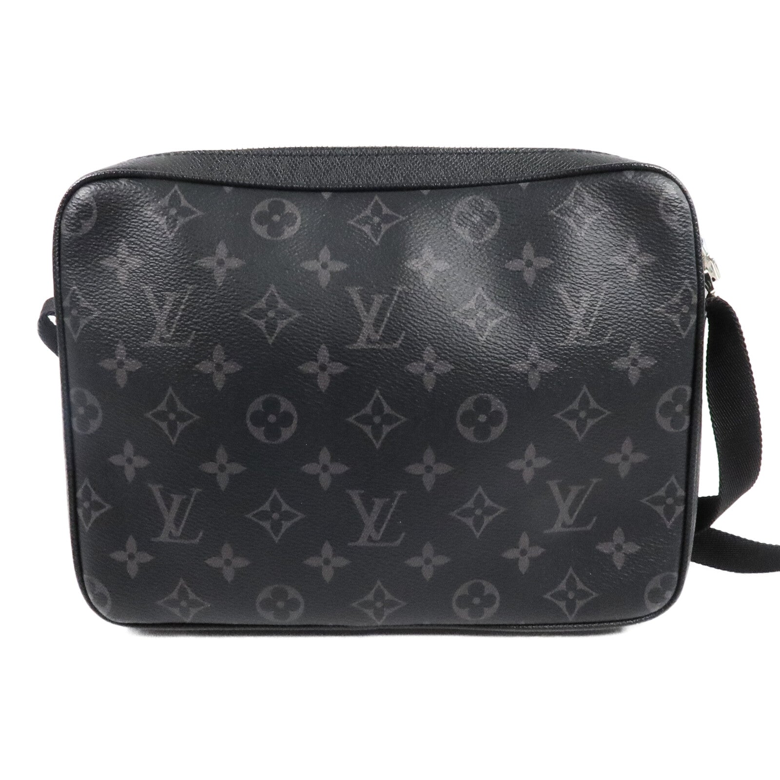 LOUIS VUITTON Monogram Eclipse/Taiga Outdoor Messenger銀扣肩背袋
