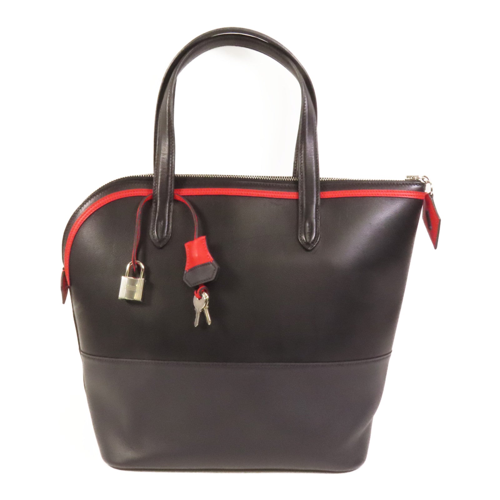 HERMES Evercolor皮革Transat Sailor銀扣手挽袋Noir