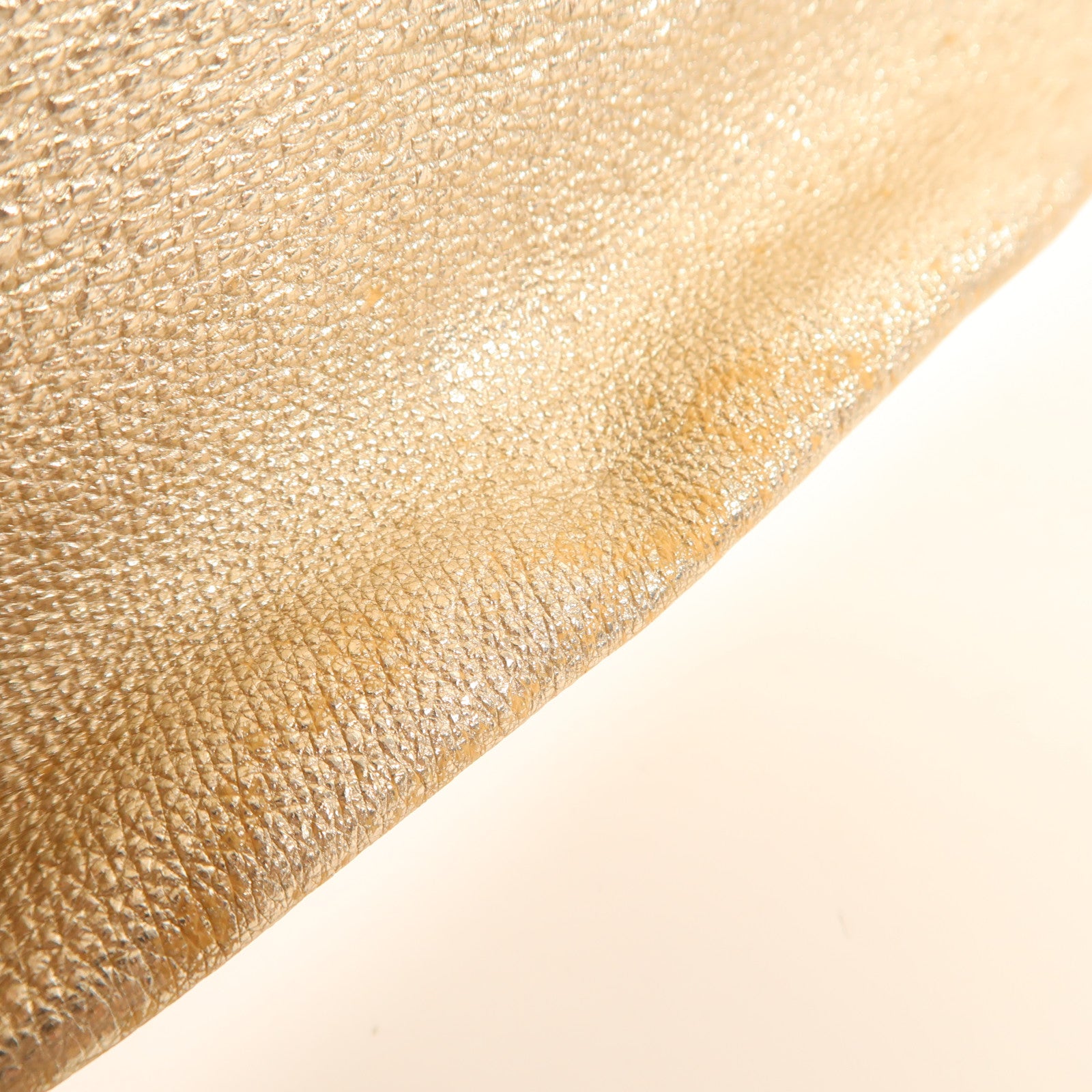 JIMMY CHOO GHW Hand Bag Clutch Leather Gold