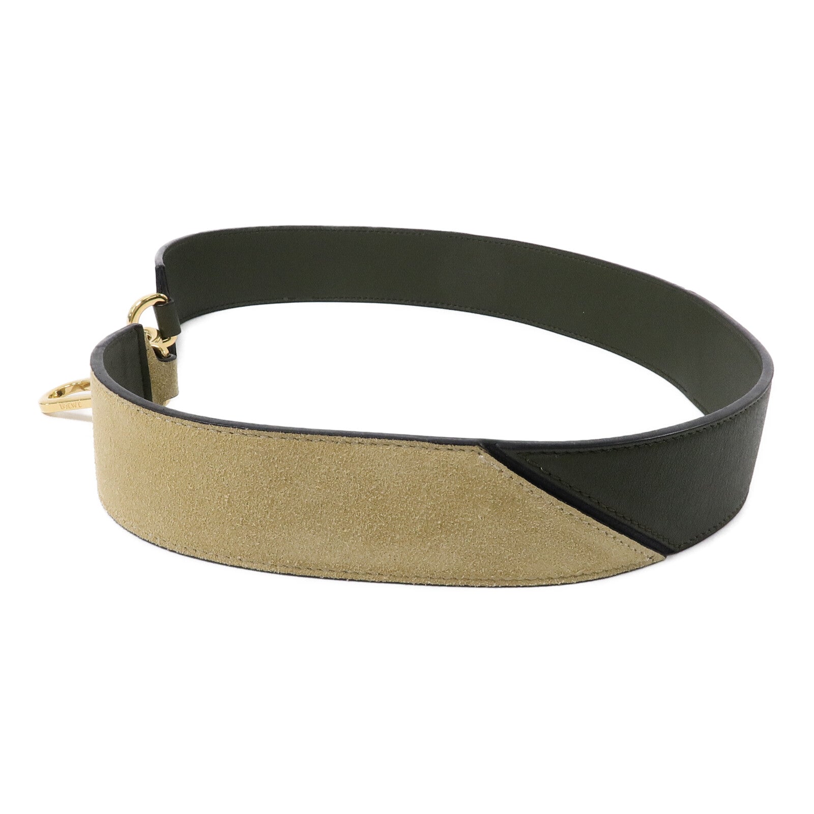 LOEWE 牛皮皮革Shoulder Strap銀扣肩帶