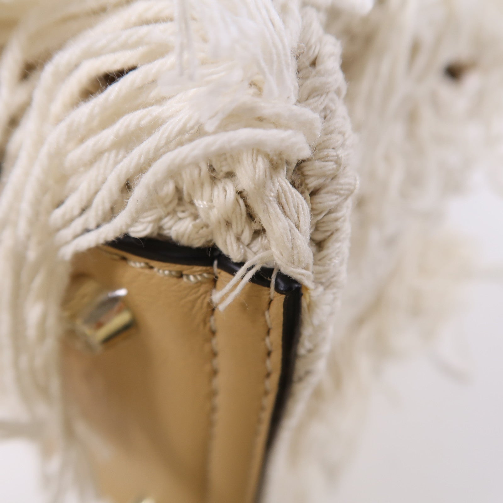 Chloe 【激減優惠】皮革/棉質/聚酯纖維Edith Fringe金扣Edith Fringe白色/啡色