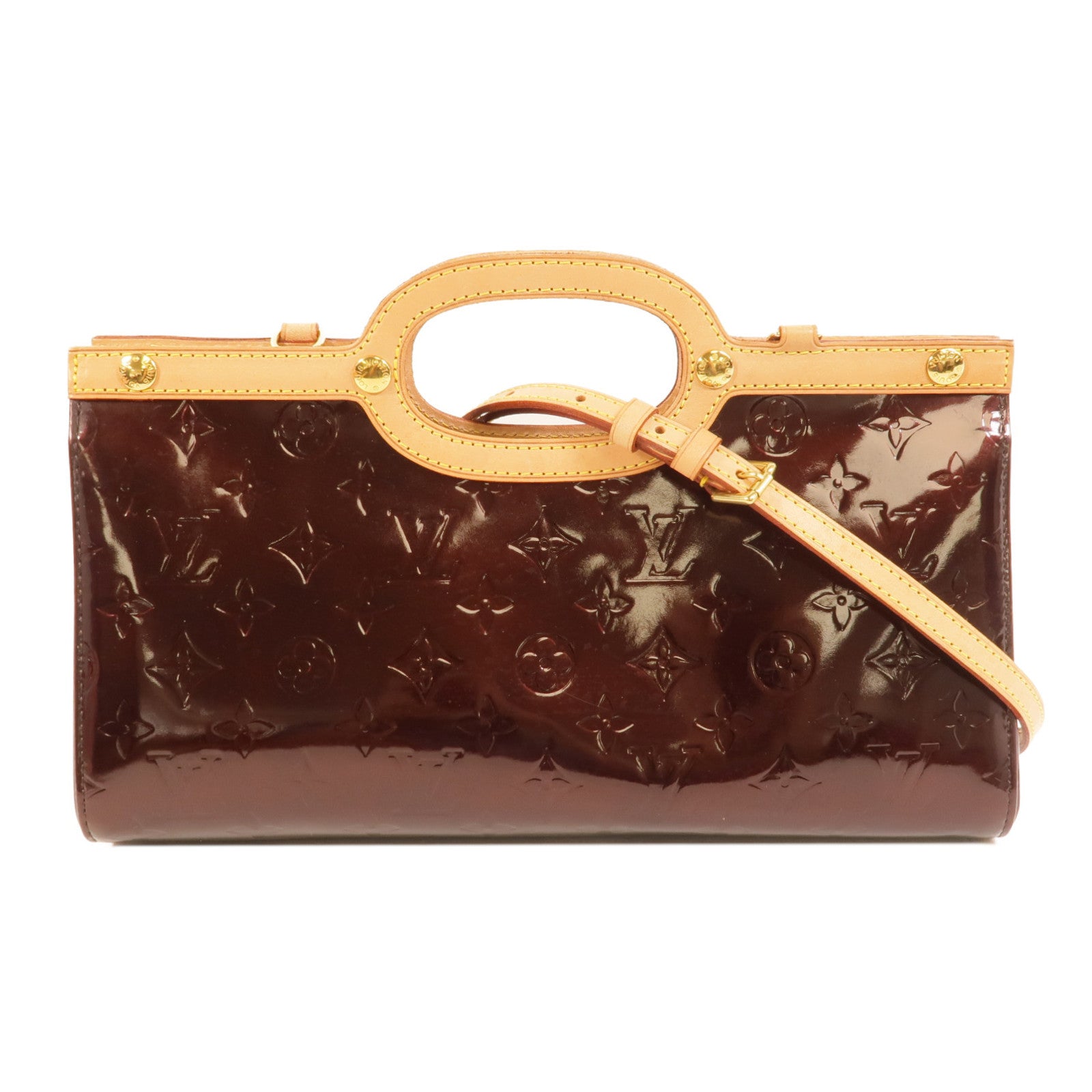 LOUIS VUITTON Vernis Roxbury Drive金扣手挽肩背兩用袋酒紅色