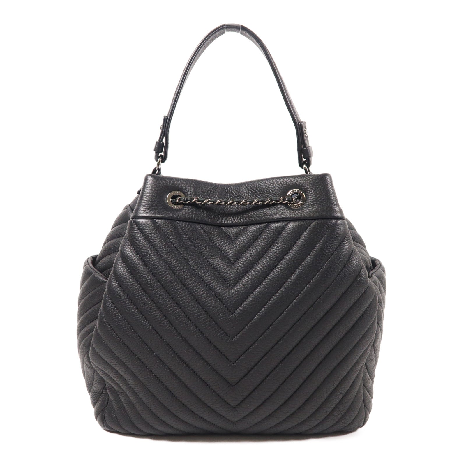 CHANEL 牛皮皮革2way Shoulder Bag銀扣鏈帶肩背袋