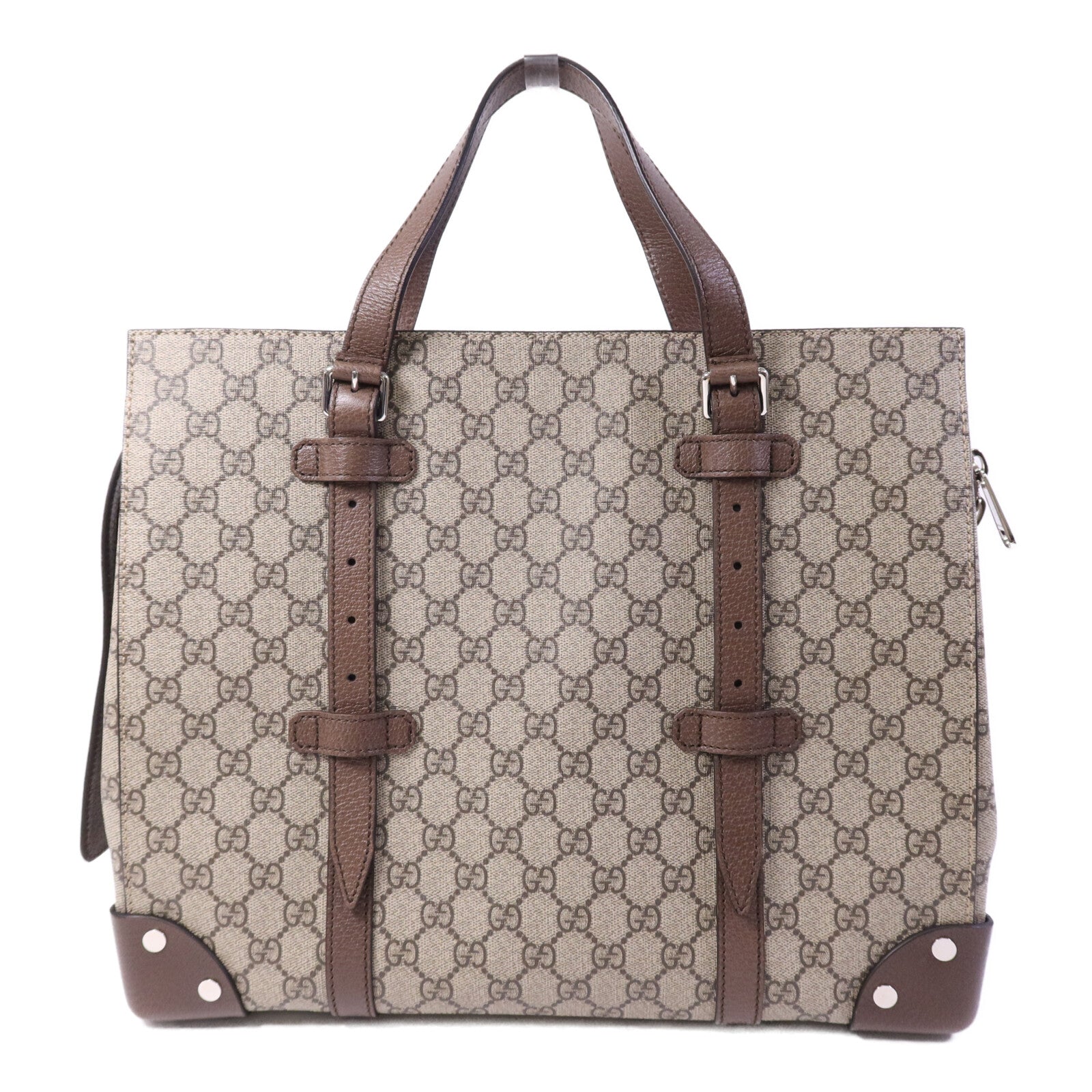GUCCI 塗層帆布Hand Bag銀扣手挽袋