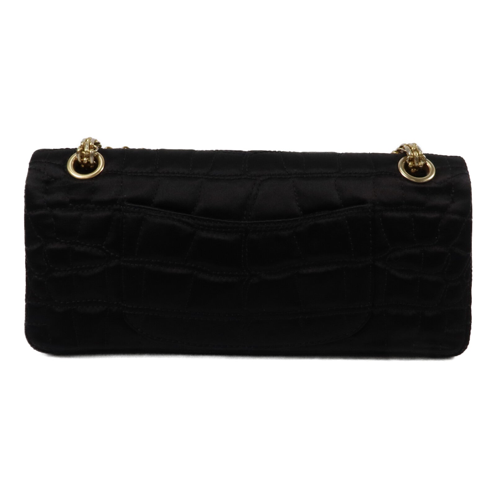 CHANEL Satin 2.55 East West鏈帶肩背袋
