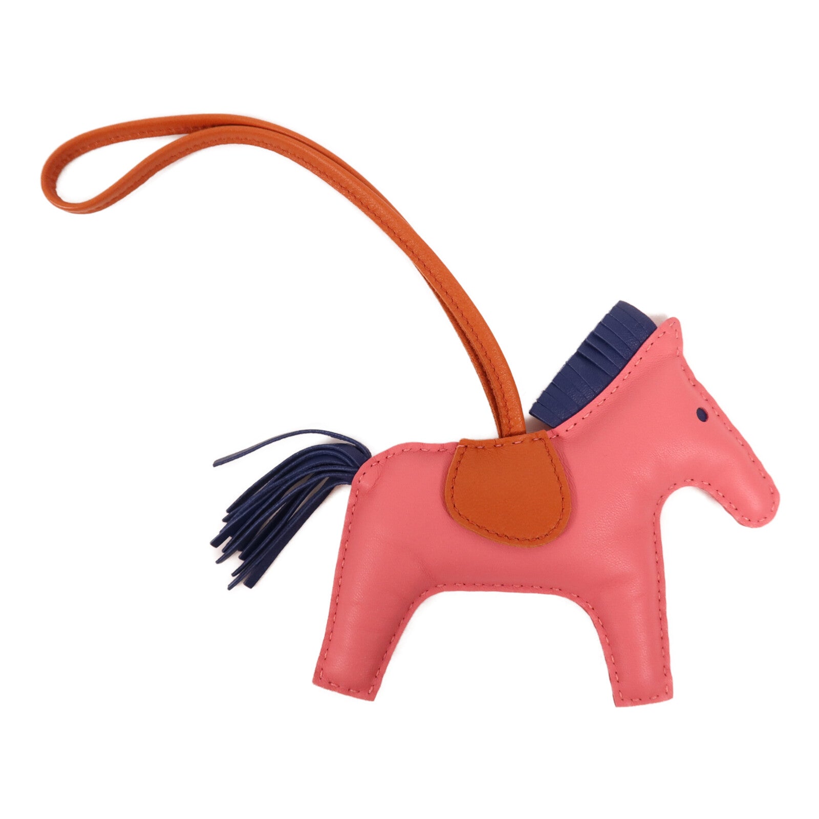 HERMES 【激減優惠】Milo皮革Rodeo MM掛飾Rose Azalee