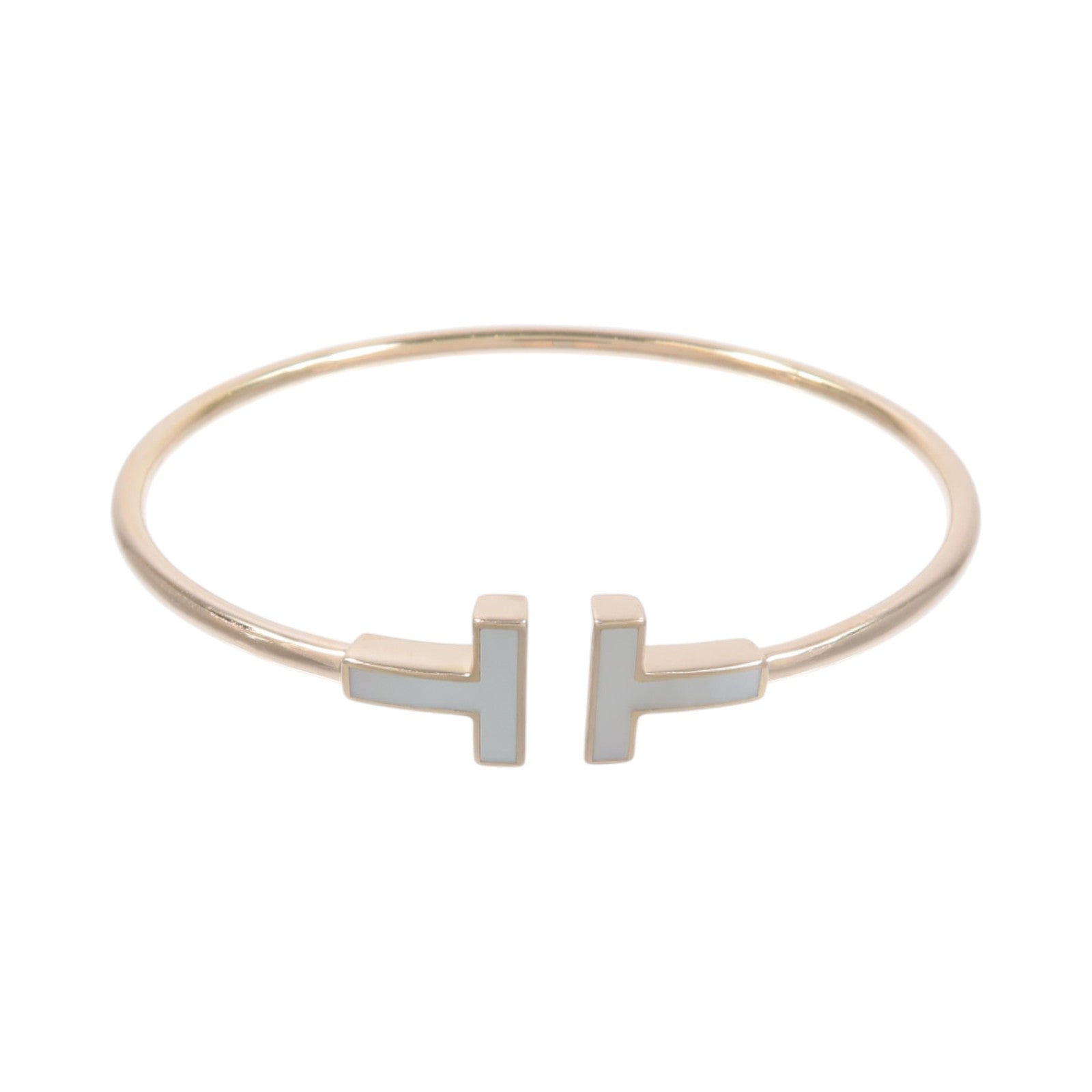 TIFFANY&CO 18K黃金T-Wire珍珠母貝手鐲