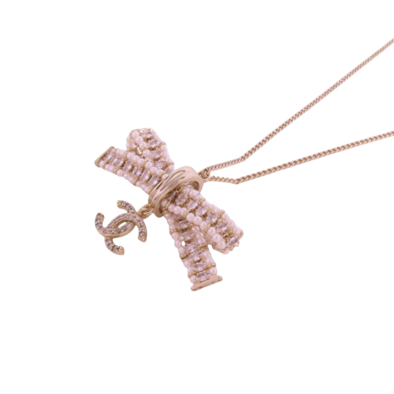 CHANEL 金屬/仿珍珠Necklace金扣項鏈