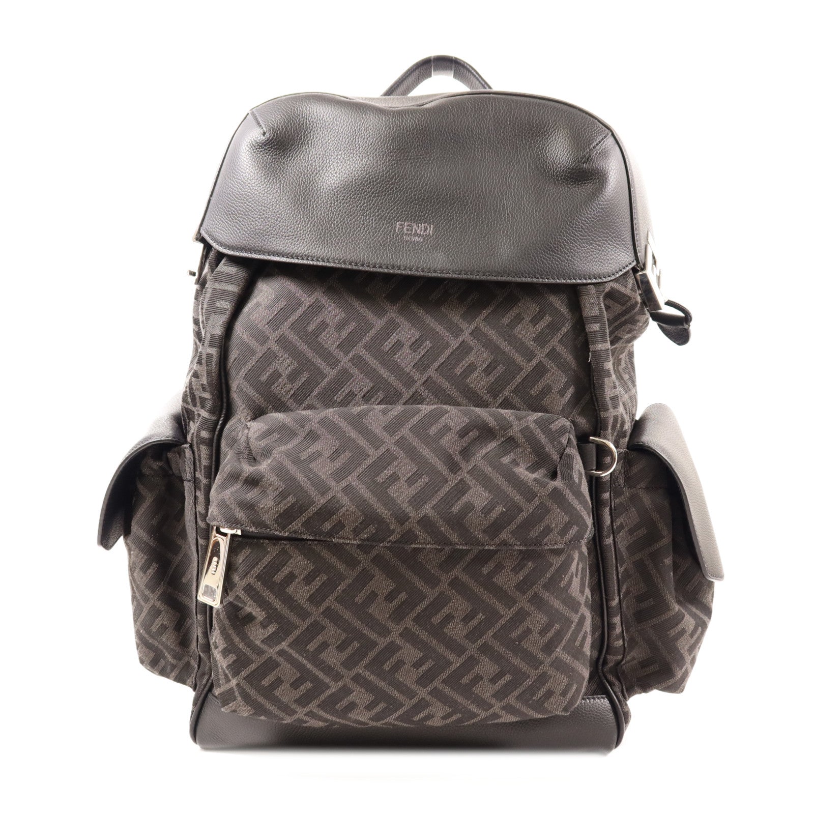 FENDI SHW Backpack Canvas Grey/Black 7594