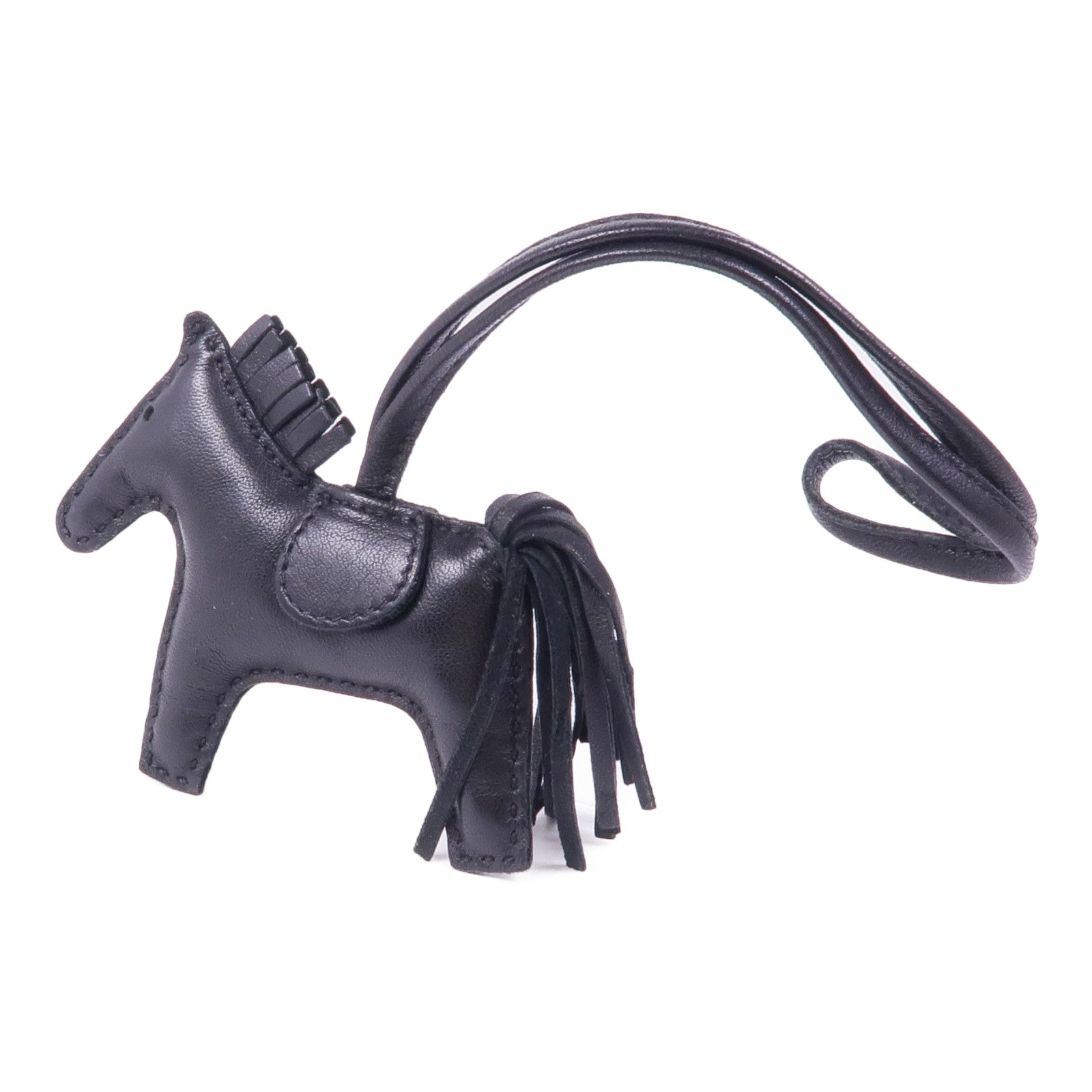 HERMES Rodeo PM Charm Milo Leather Noir Black