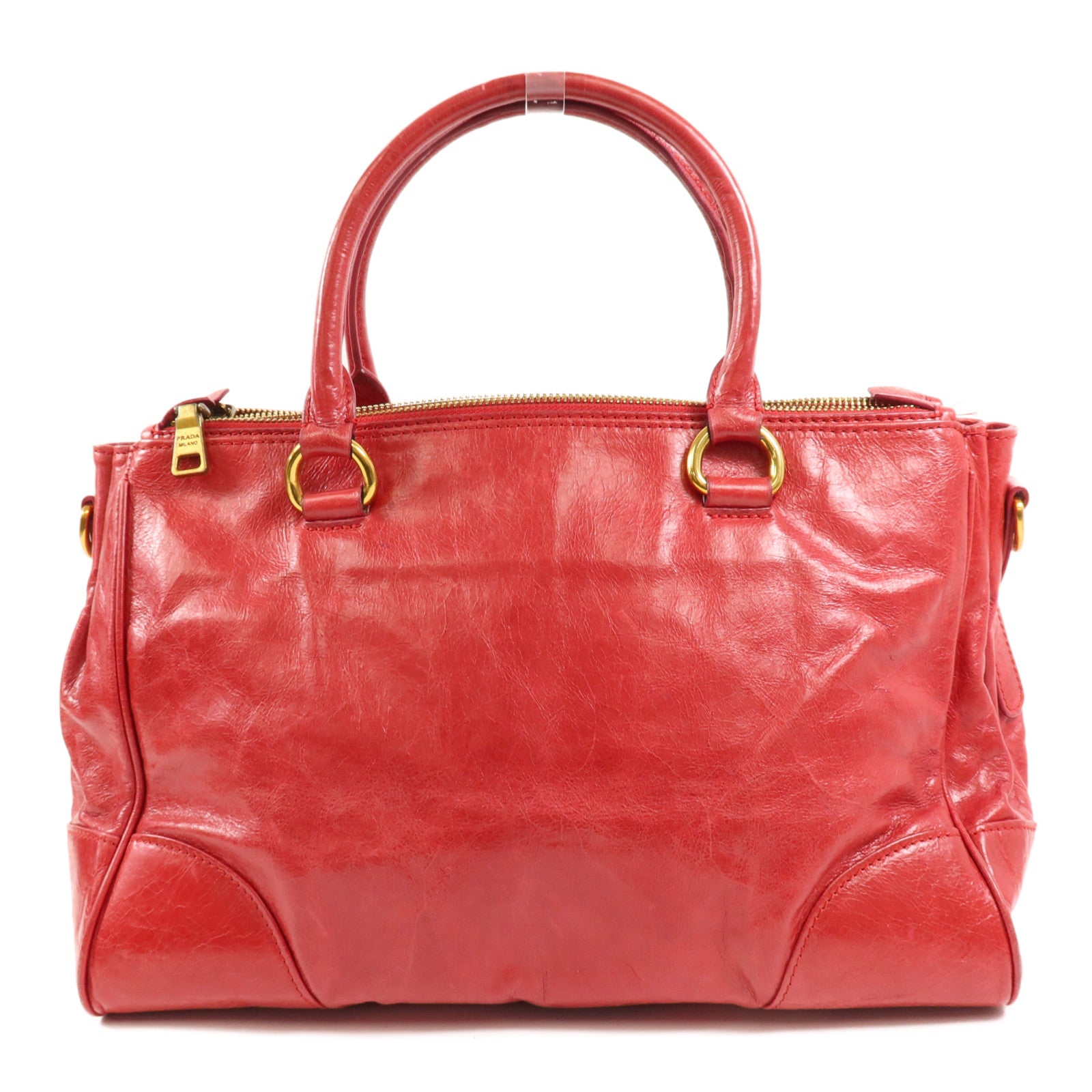 PRADA 牛皮皮革2 Way Shoulder金扣手挽肩背兩用袋