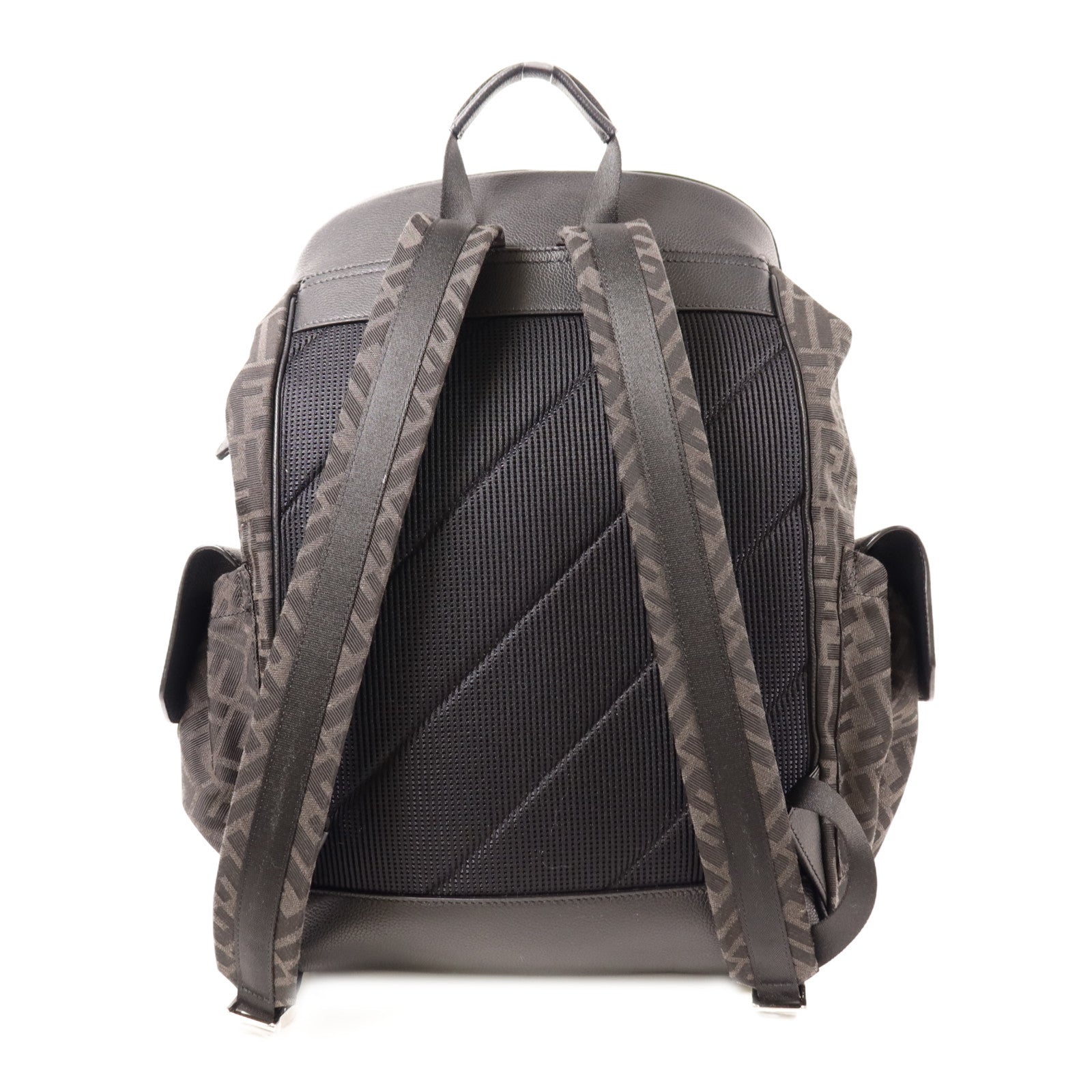 FENDI 帆布Backpack銀扣背包